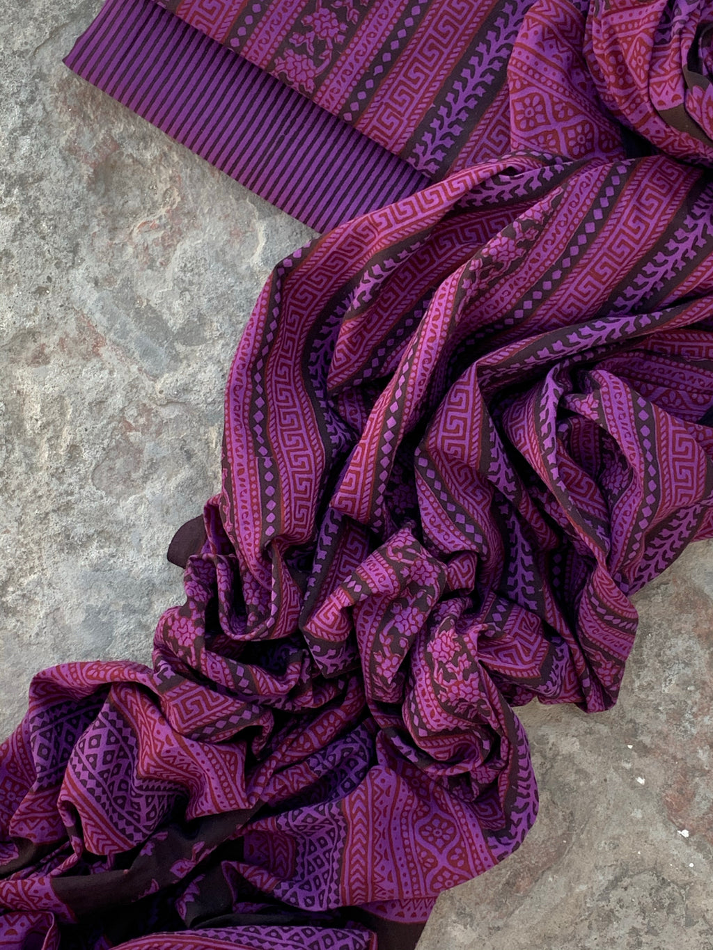 Natural Dyed Bagh Handblock Cotton Suit