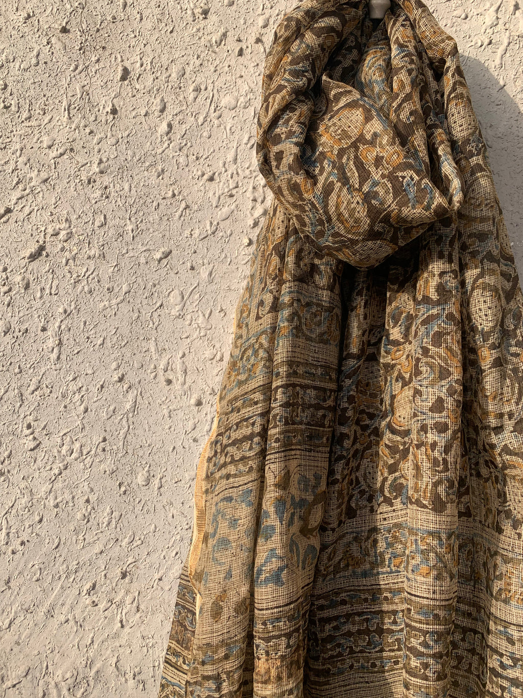 Handwoven and Handblock Natural Dye Kalamkari Kota Dupatta