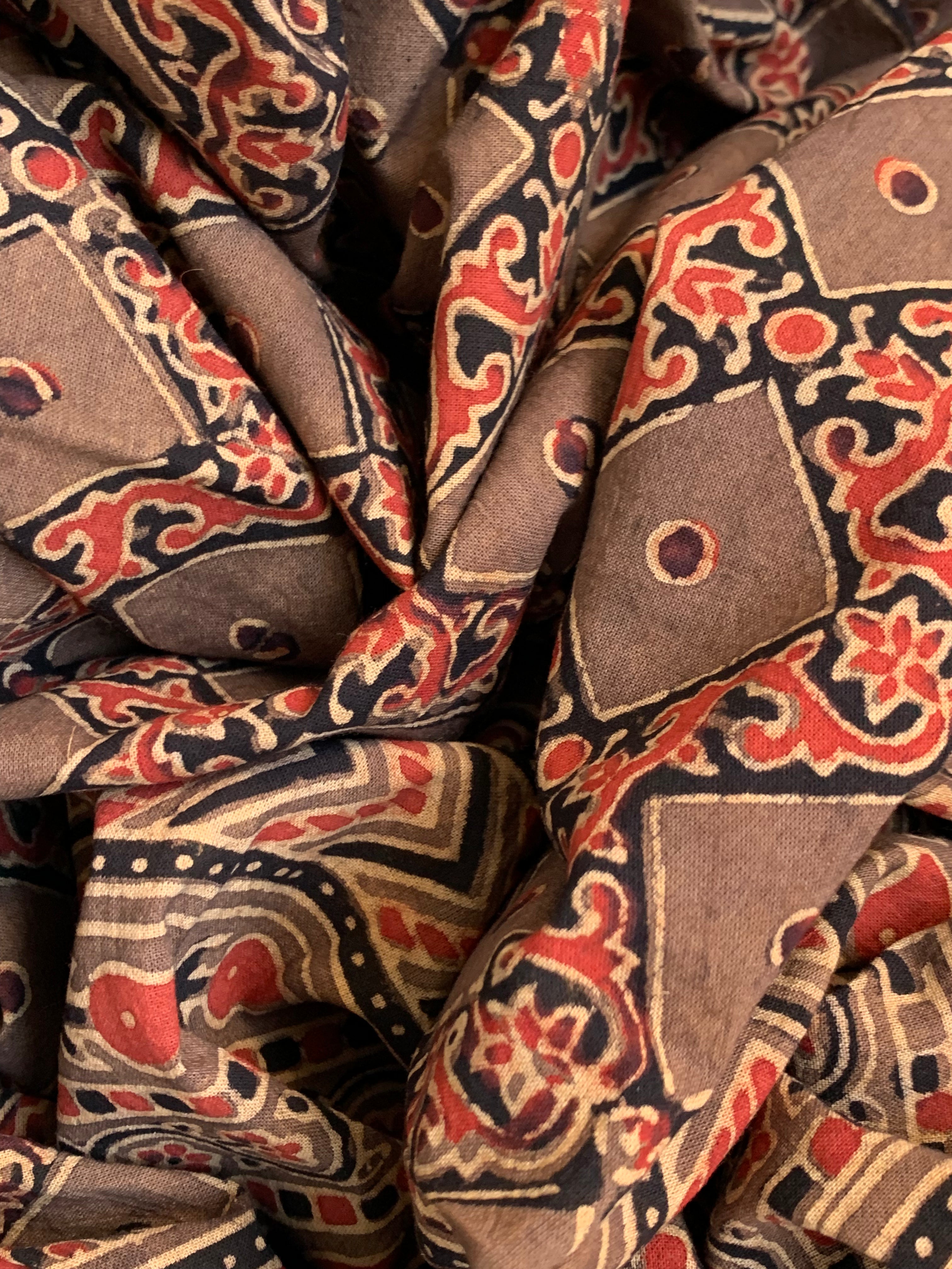 Natural Dyes Handblock Ajrakh Cotton Suit