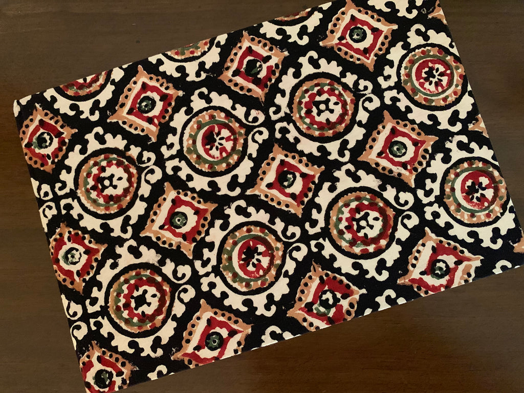 Block Print Fabric Cover Diary (Handmade paper) A4