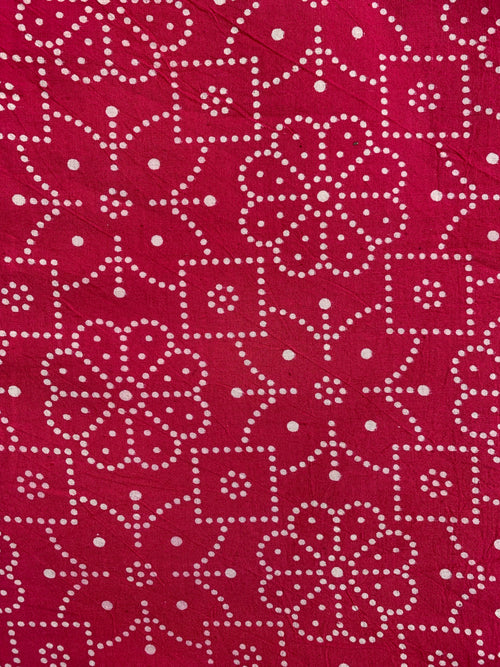 Hand Screen Print Kurta Bottom Set - Rose Pink