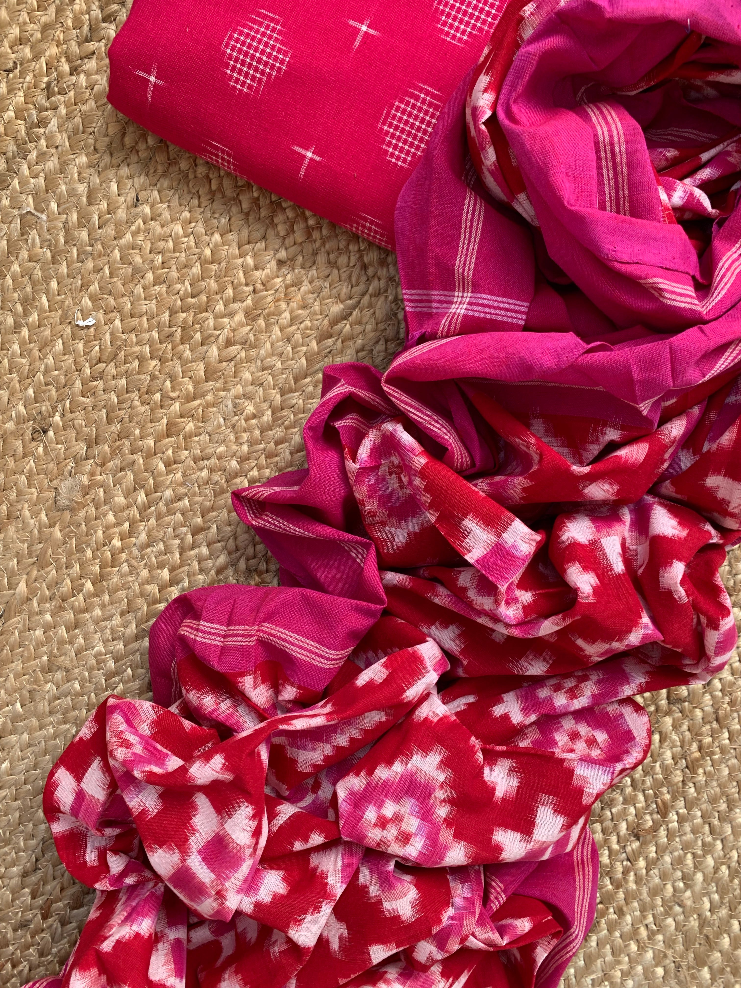 Handwoven Double Ikat Kurta Dupatta Set