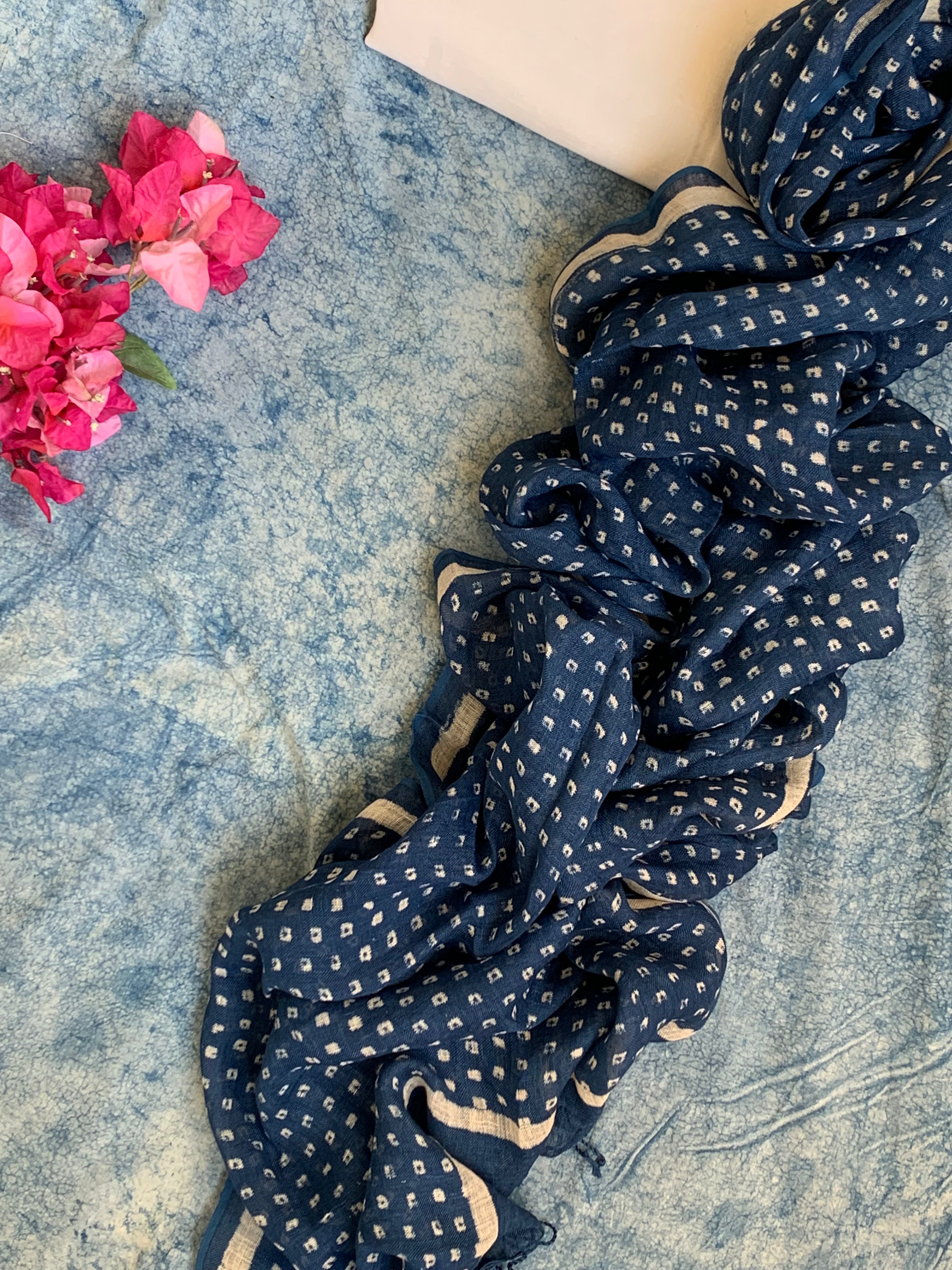 Handcrafted Linen Kurta Dupatta Set