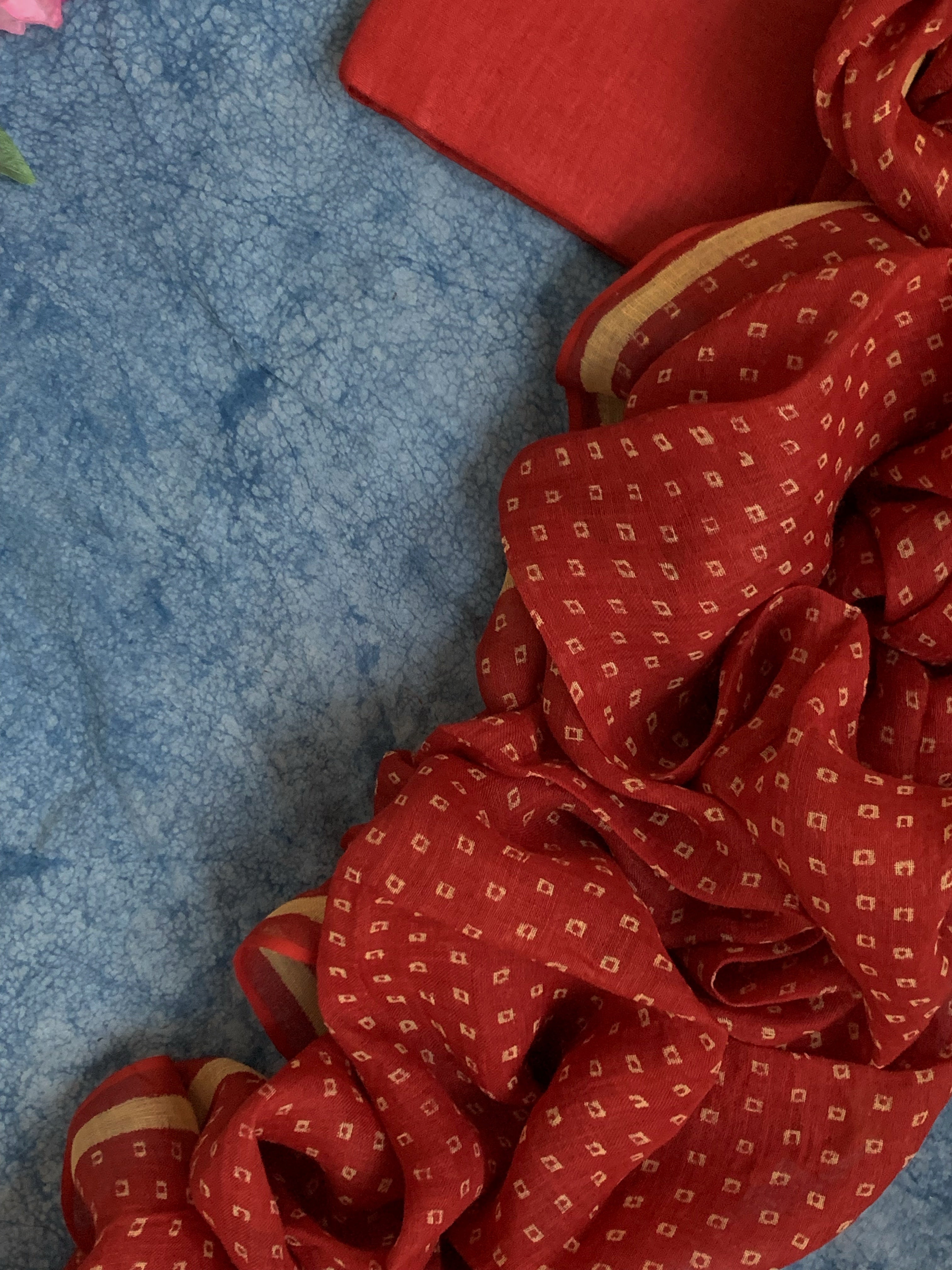 Handcrafted Linen Kurta Dupatta Set