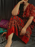 Handcrafted Ajrakh Kaftan Dress
