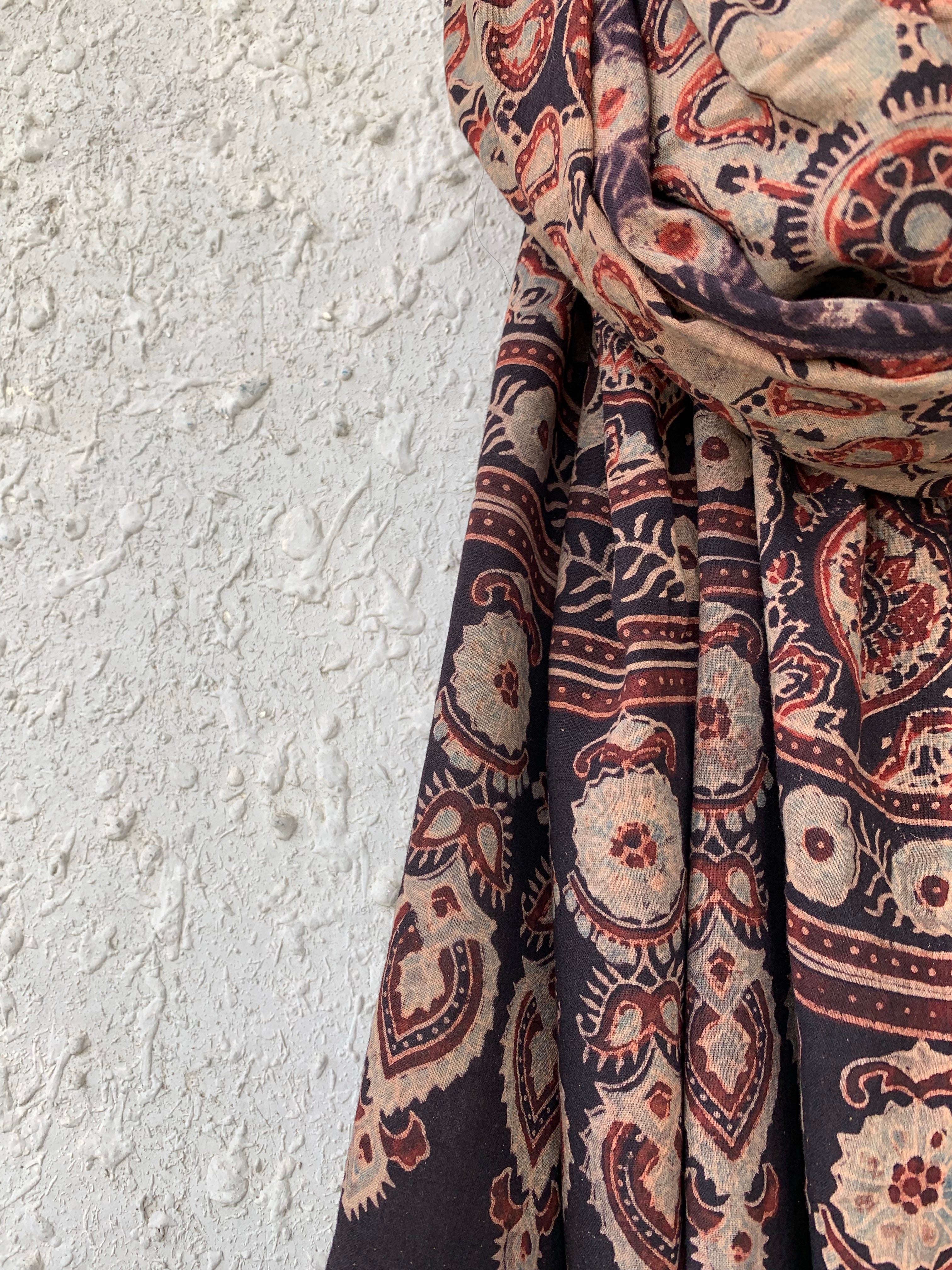 Handblock Ajrakh Dupatta
