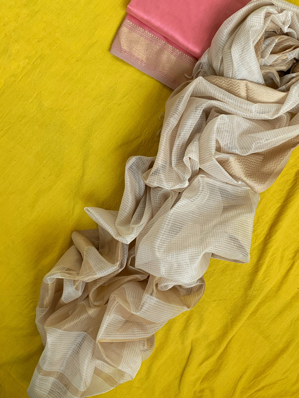 Handwoven Maheshwari Kurta dupatta set