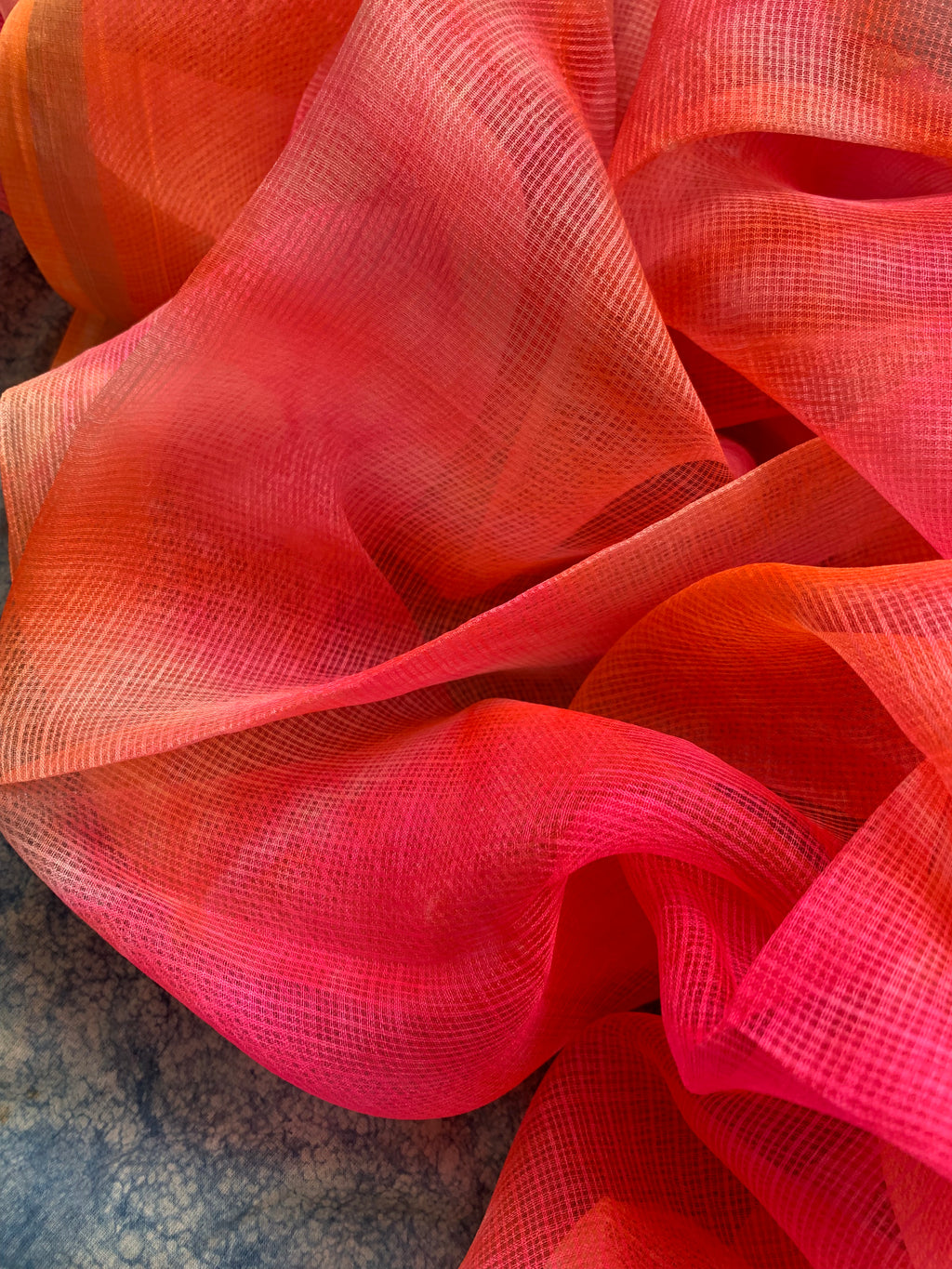Handcrafted Tie-Dye Silk Kota Doria Dupatta