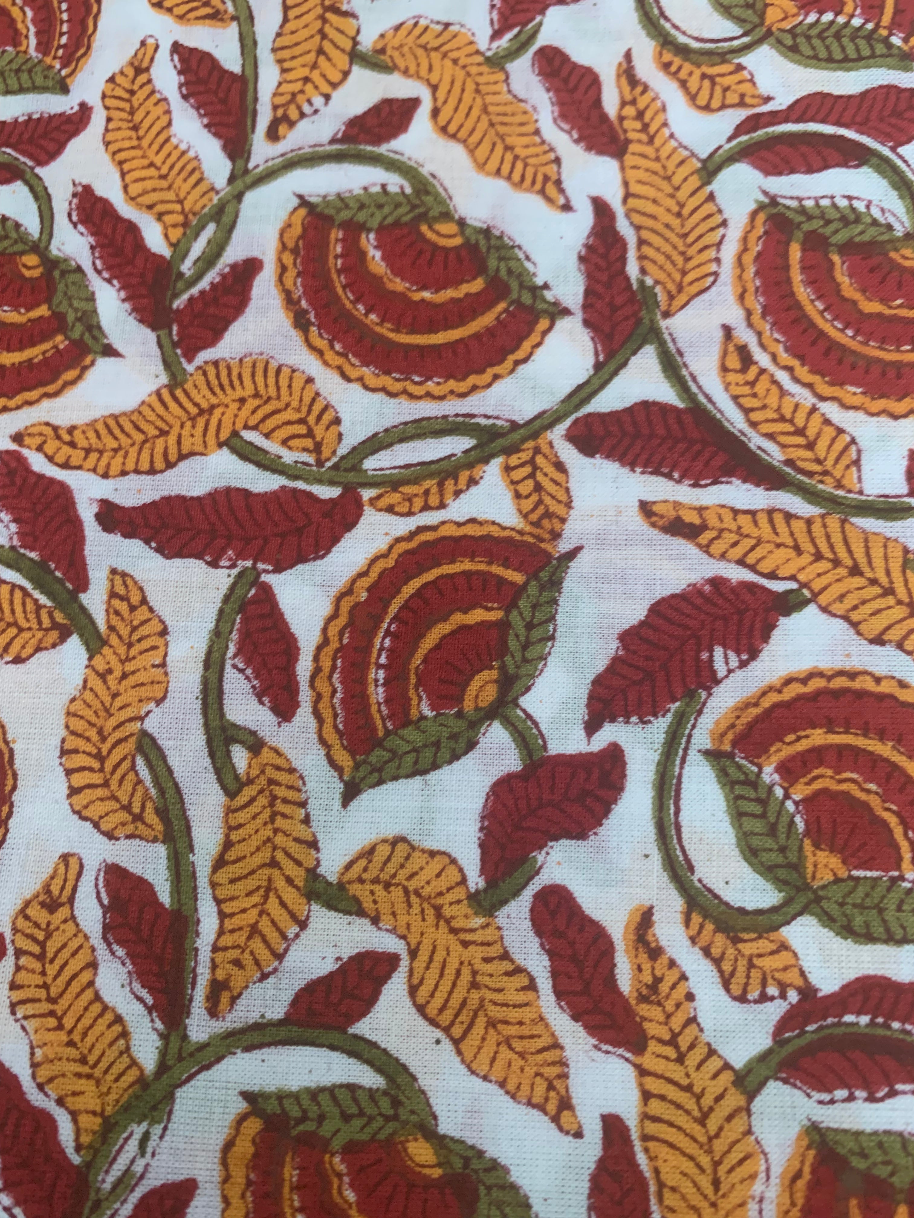 Hand Block Printed Azo free Dyed Cotton (2.5m)
