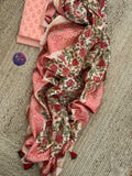 Blush Coral Handcrafted Cotton Chanderi Suit