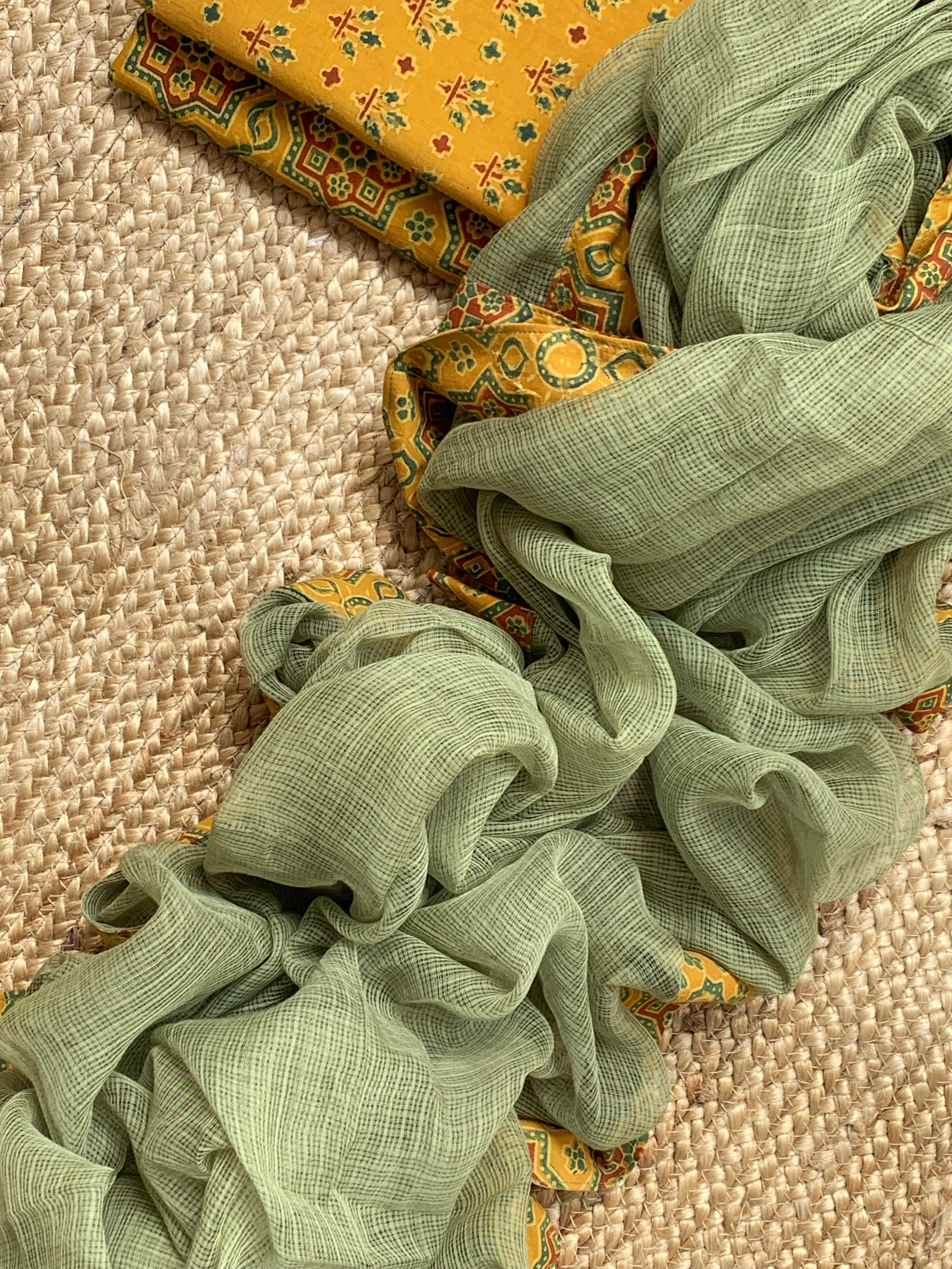 Handblock Ajrakh Kota Suit