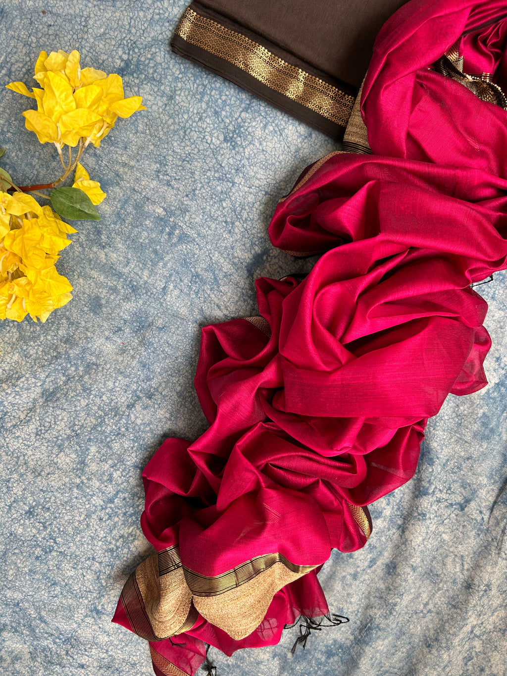 Handwoven Maheshwari Kurta Dupatta Set