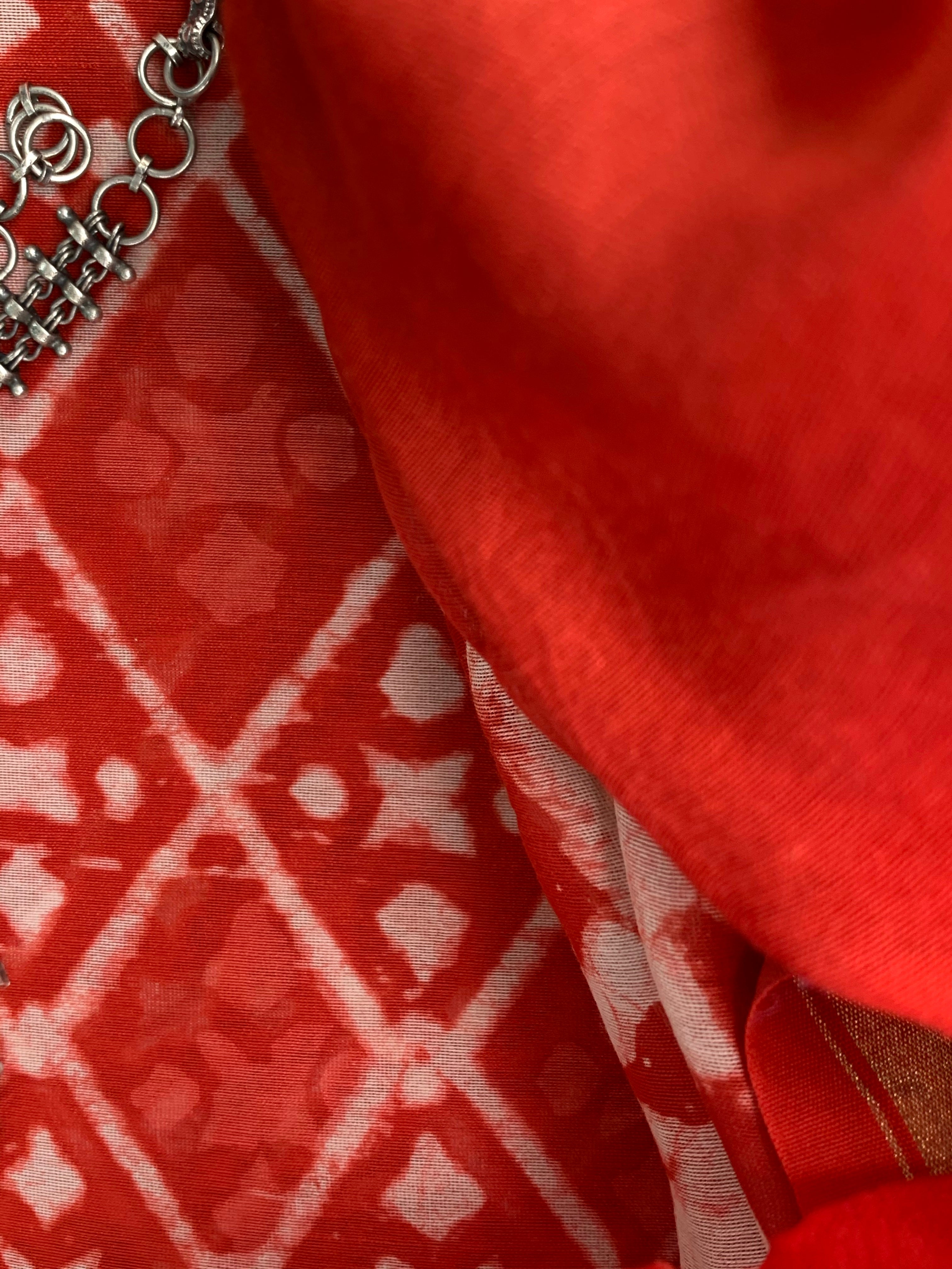 Handblock Chanderi Suit