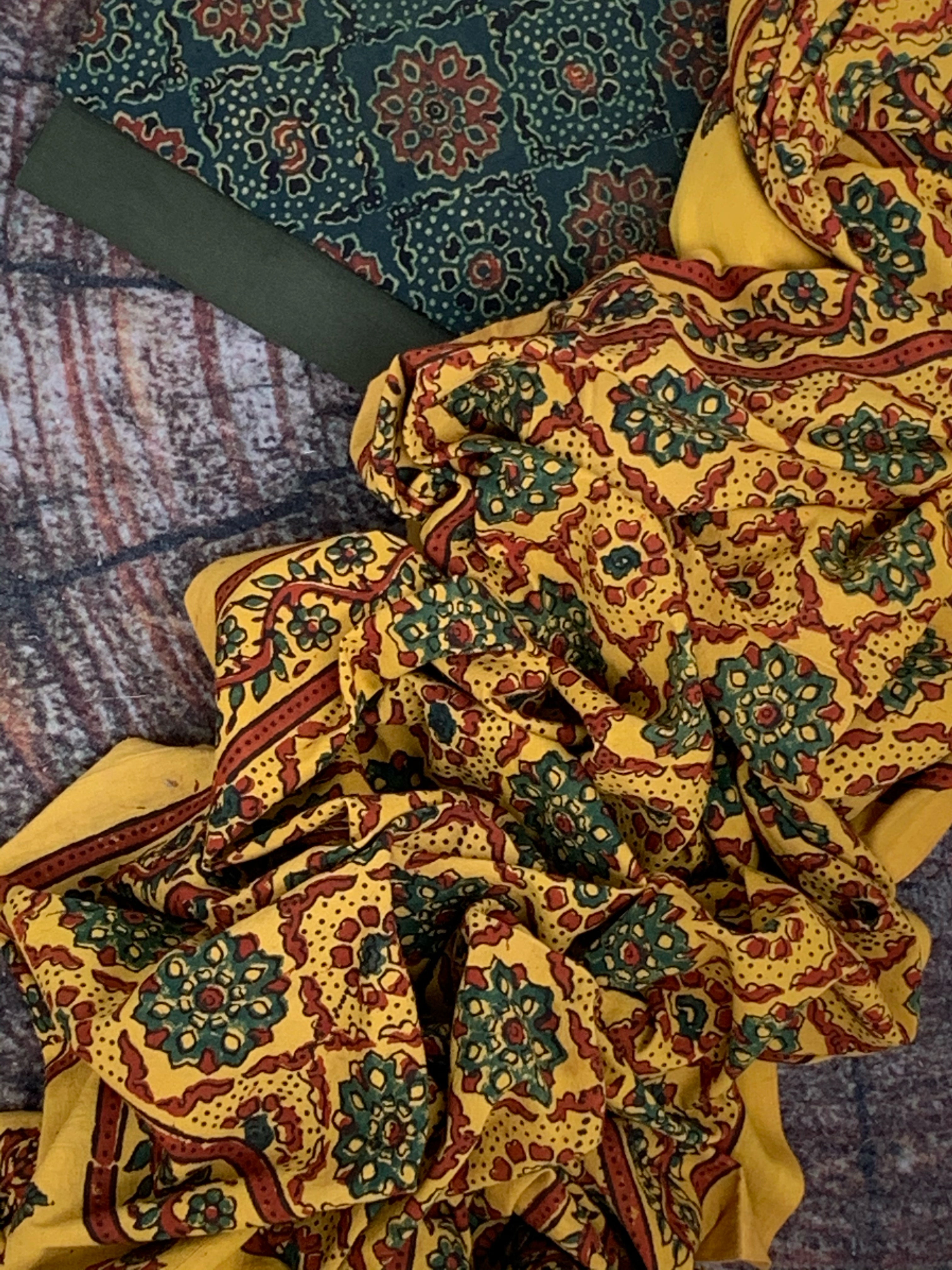 Handblock Ajrakh Cotton Suit