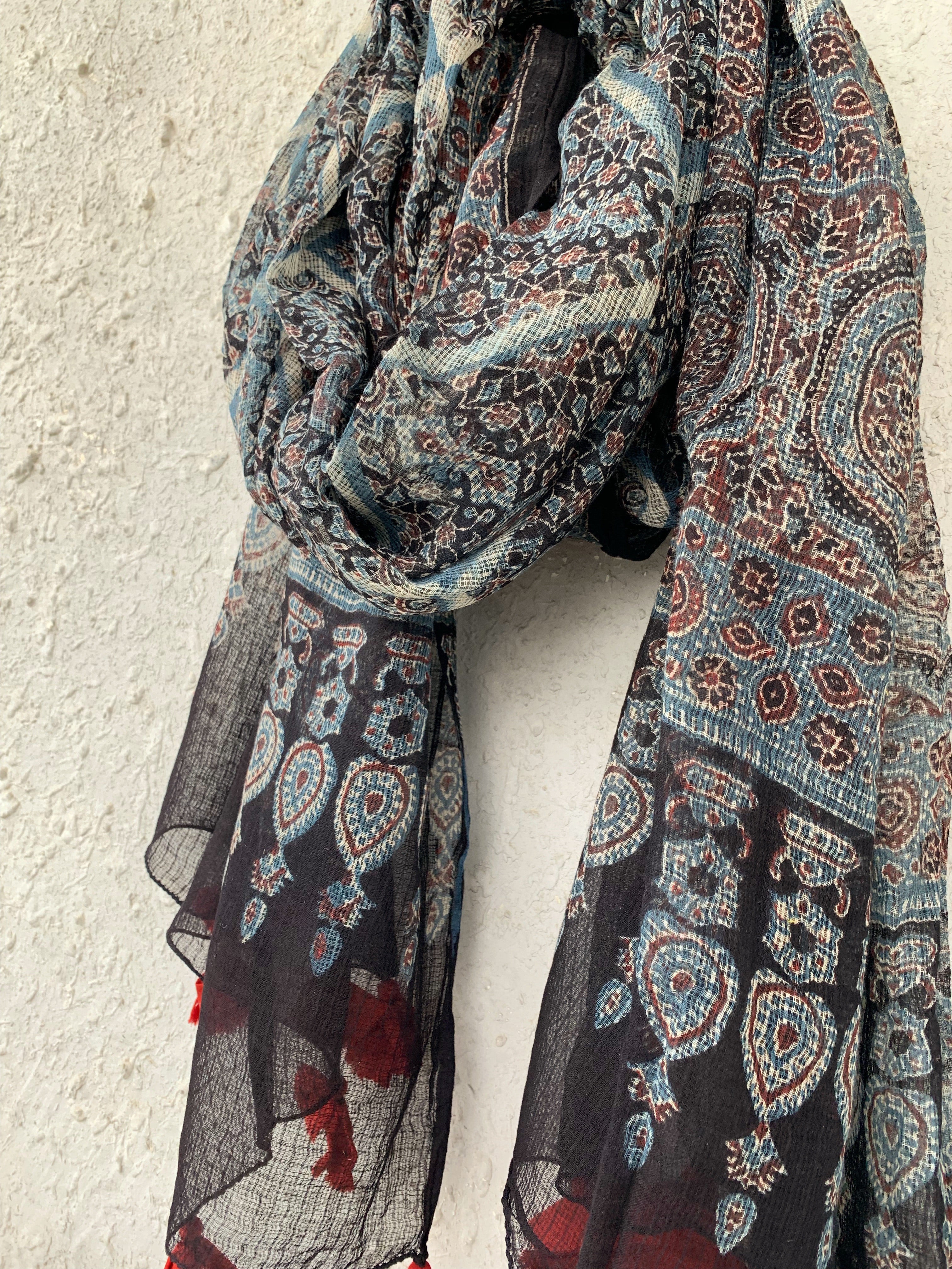 Handblock Ajrakh Kota Dupatta