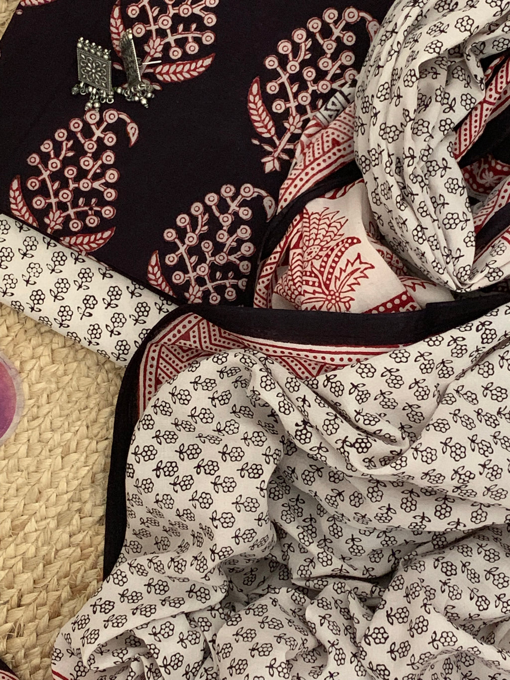 Natural Dyed Bagh Handblock Cotton Suit
