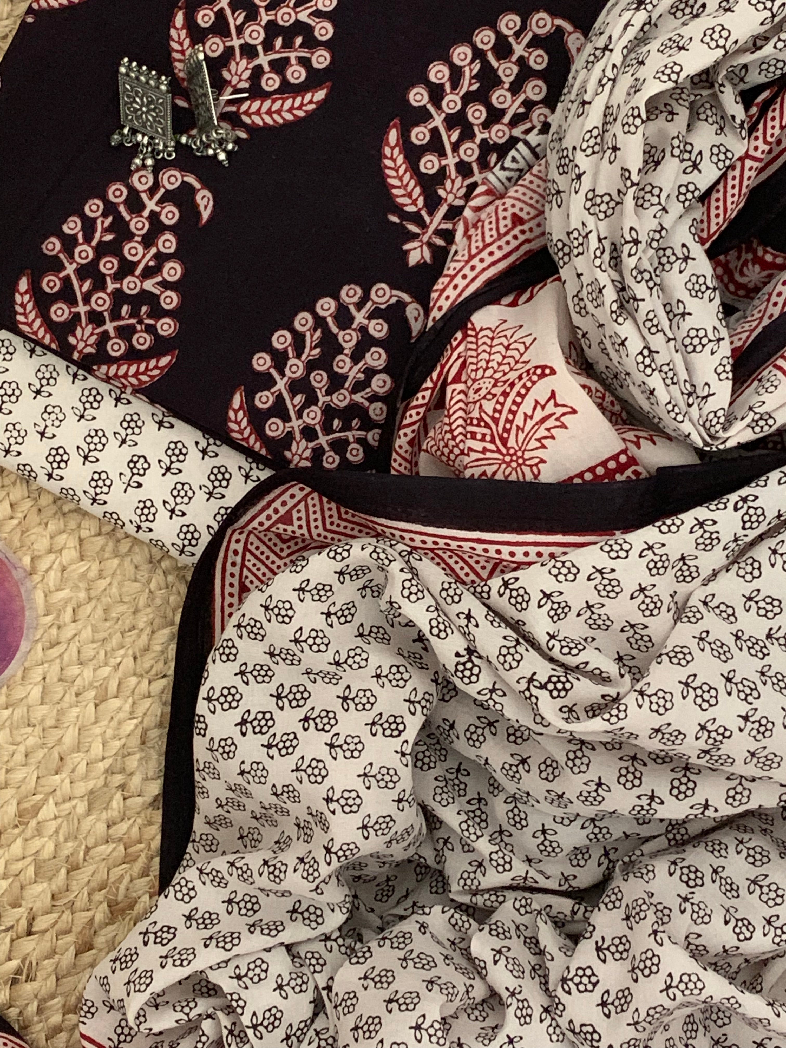 Natural Dyed Bagh Handblock Cotton Suit