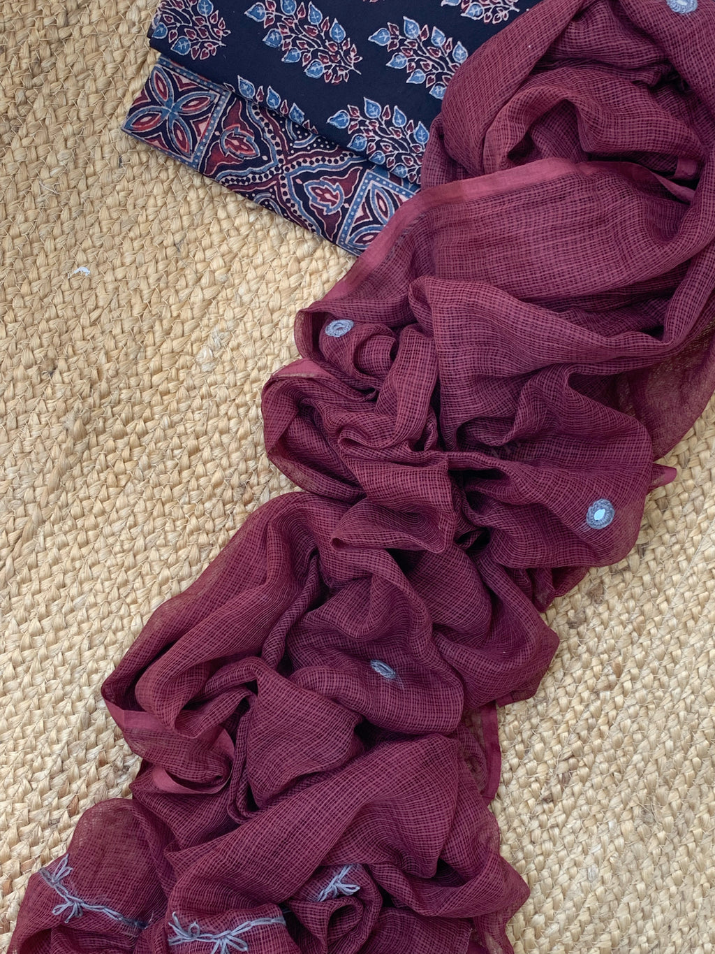 Natural Dyes Handcrafted Ajrakh Kota Suit