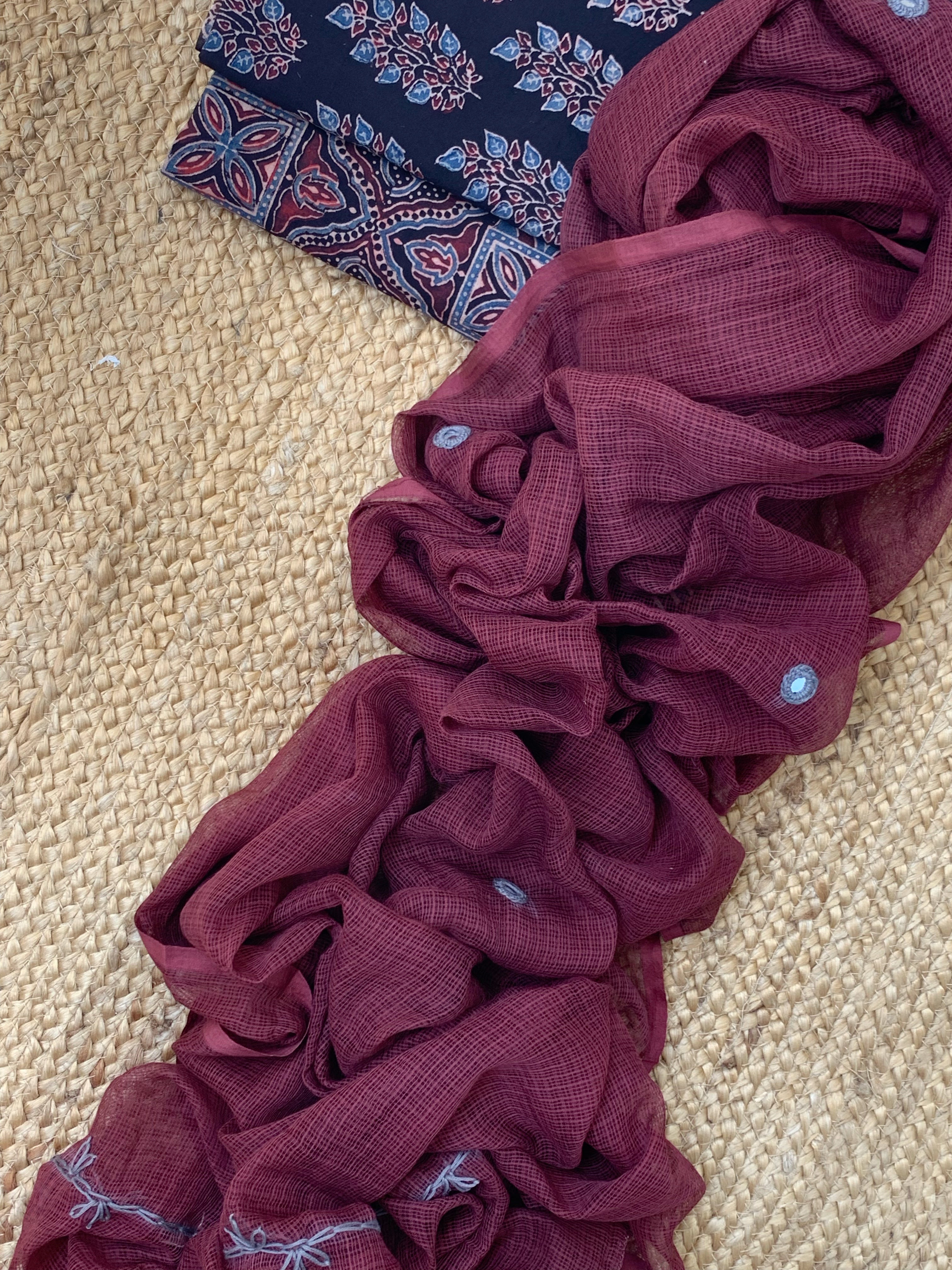 Natural Dyes Handcrafted Ajrakh Kota Suit