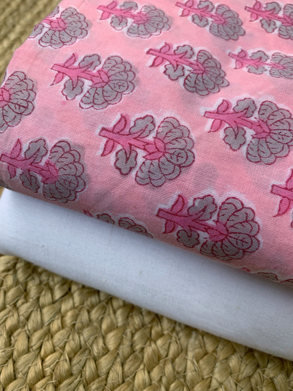 Handblock Cotton Kurta Bottom Set