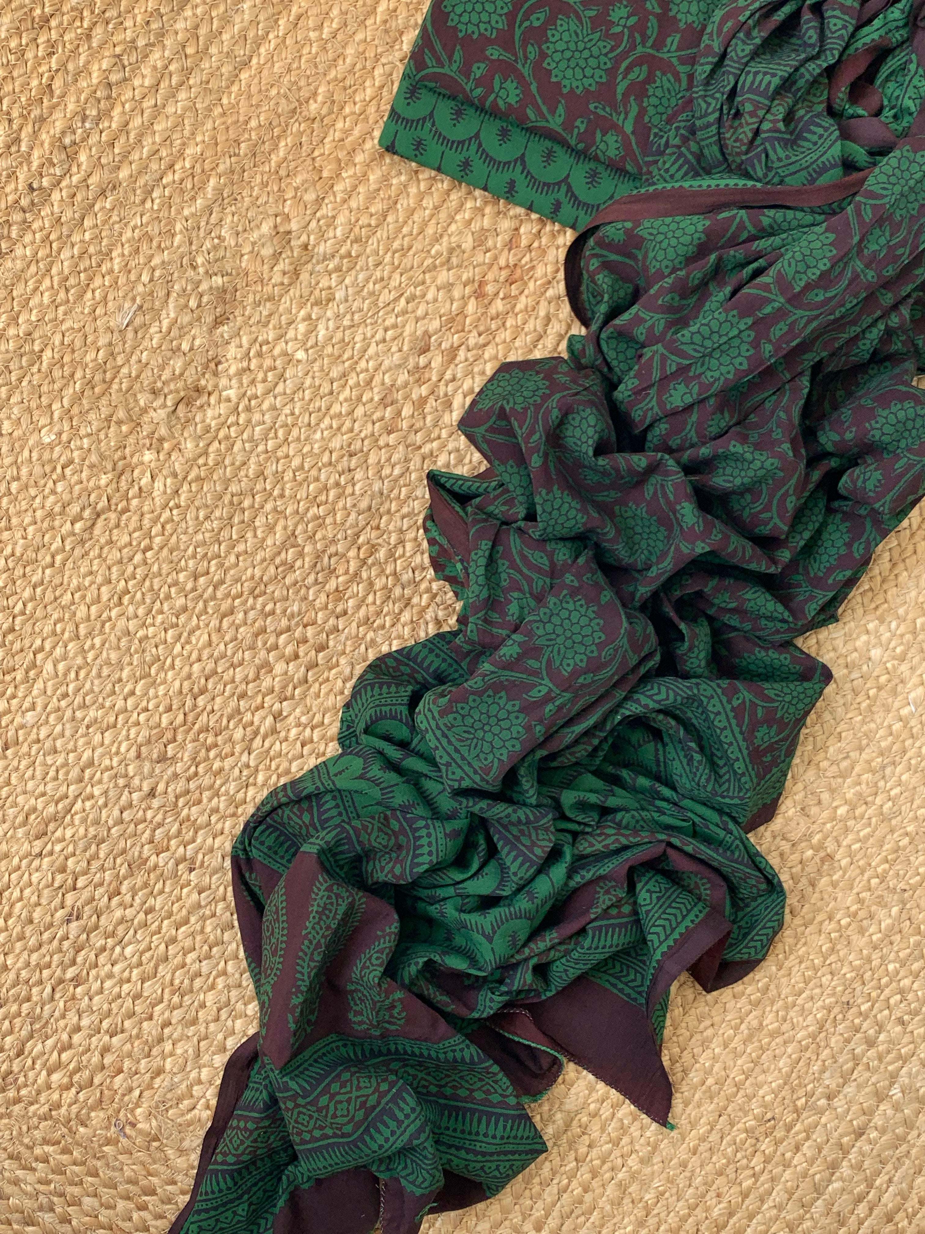 Natural Dyed Bagh Block Print Cotton Suit