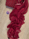 Natural Dyed Bagh Block Print Cotton Chanderi Dupatta Set