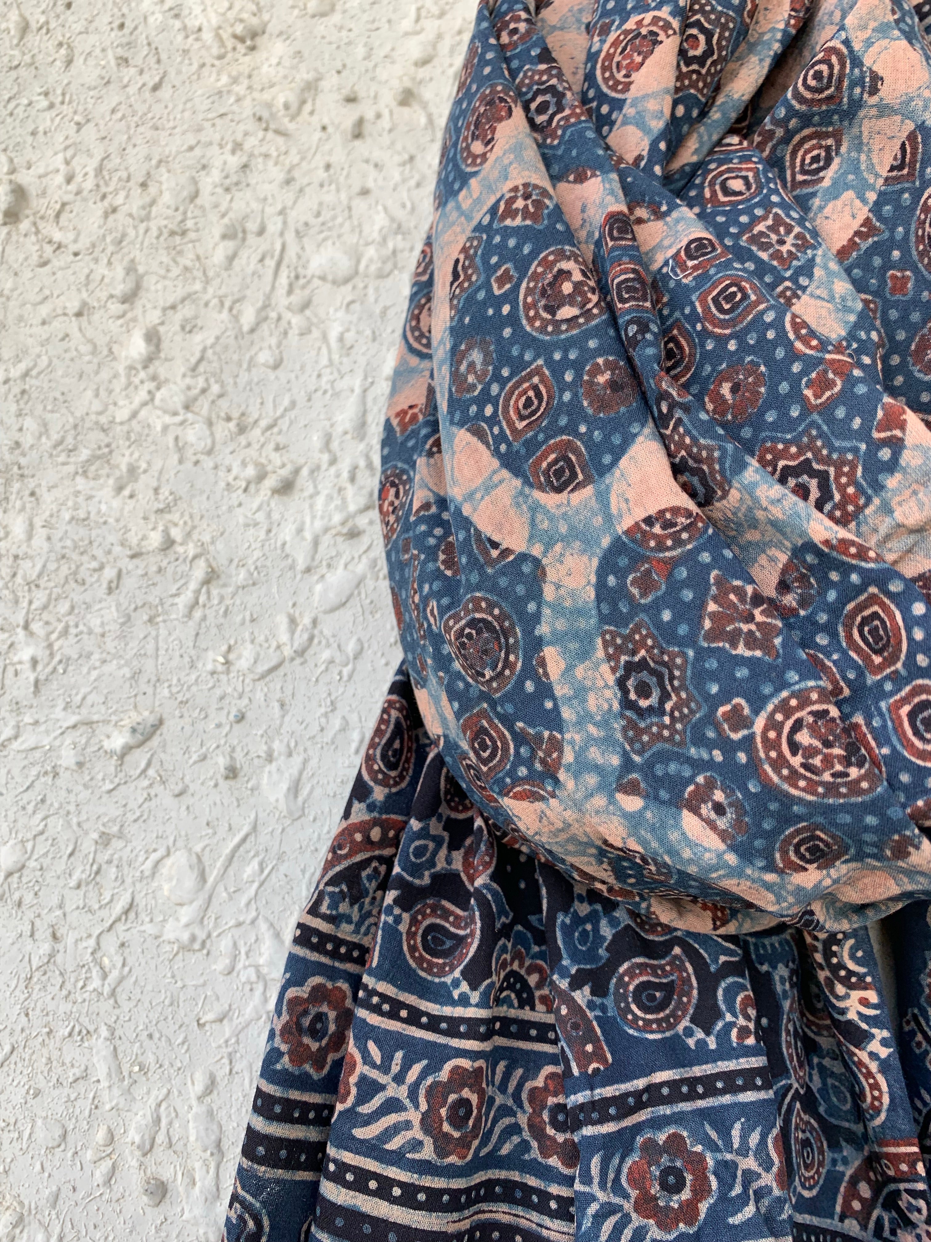 Handblock Ajrakh Dupatta