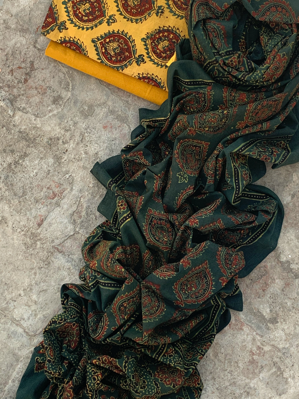 Handblock Ajrakh Cotton Suit