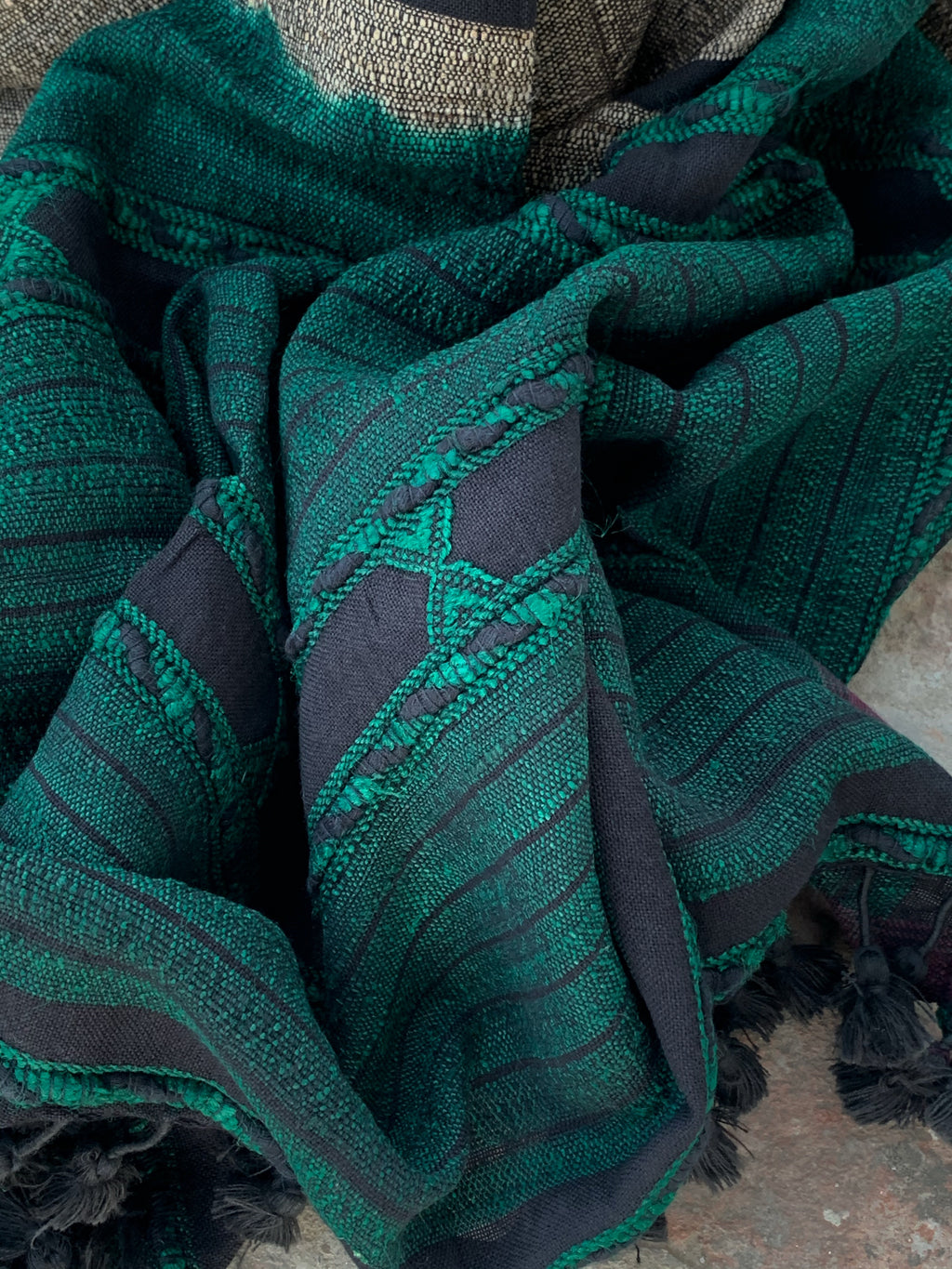 Handwoven Tussar Silk Cotton Bhujodi Kurta Dupatta Set