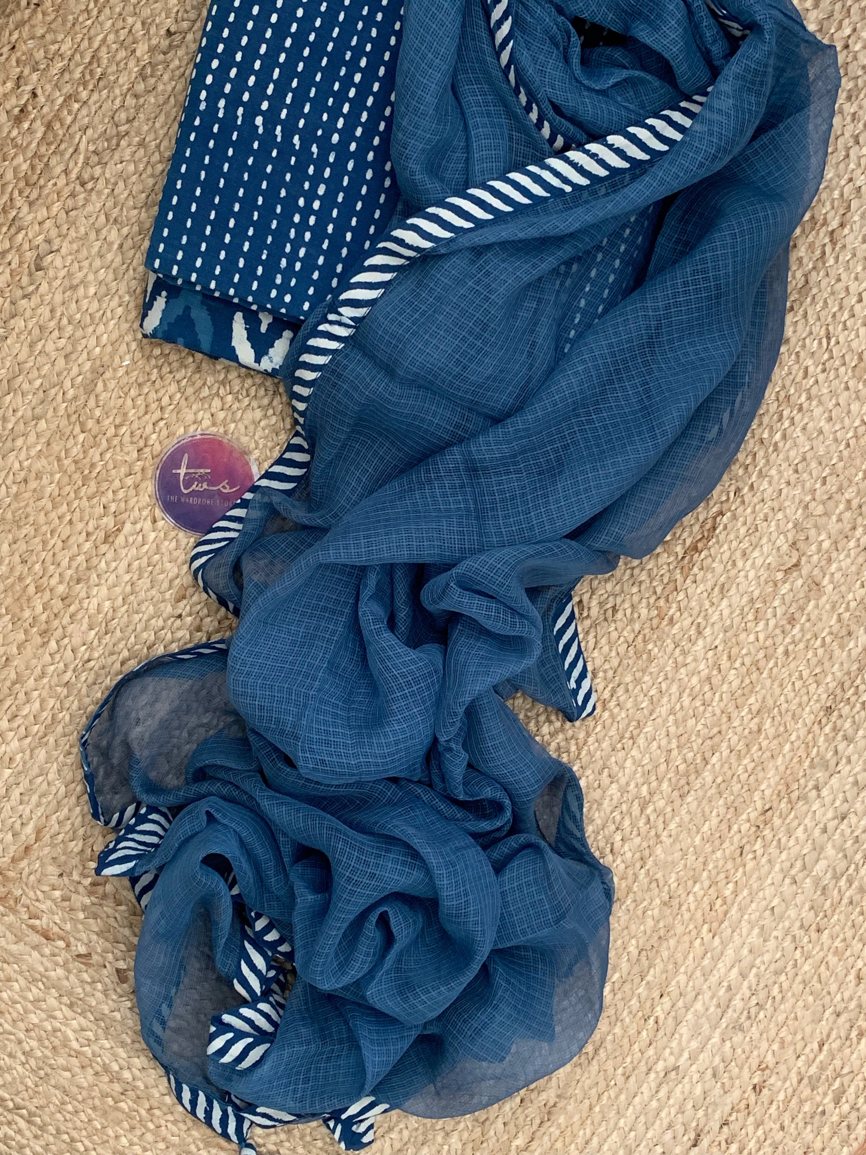 Handblock Cotton Kota Suit