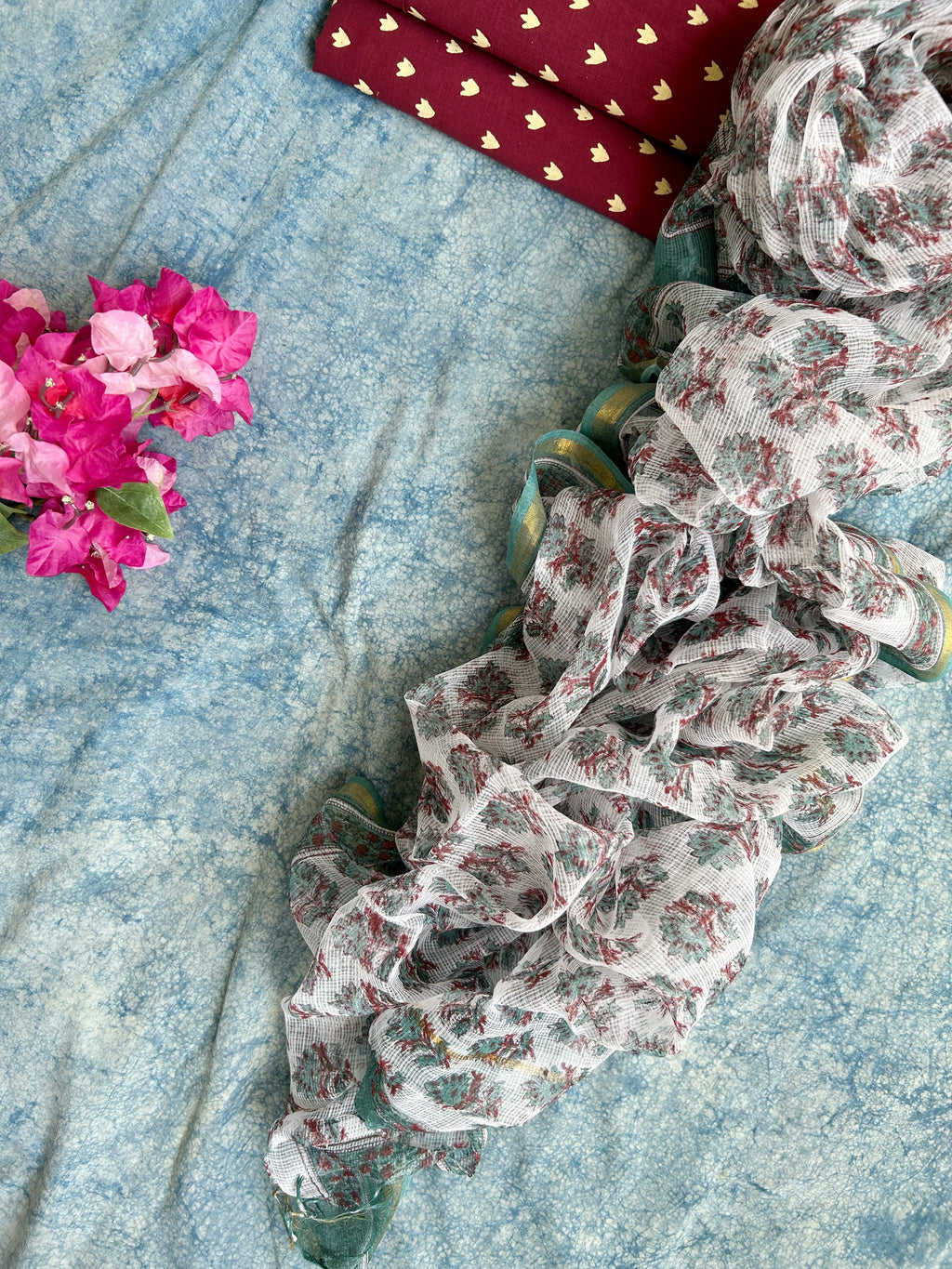 Handcrafted Cotton Kota Dupatta Suit