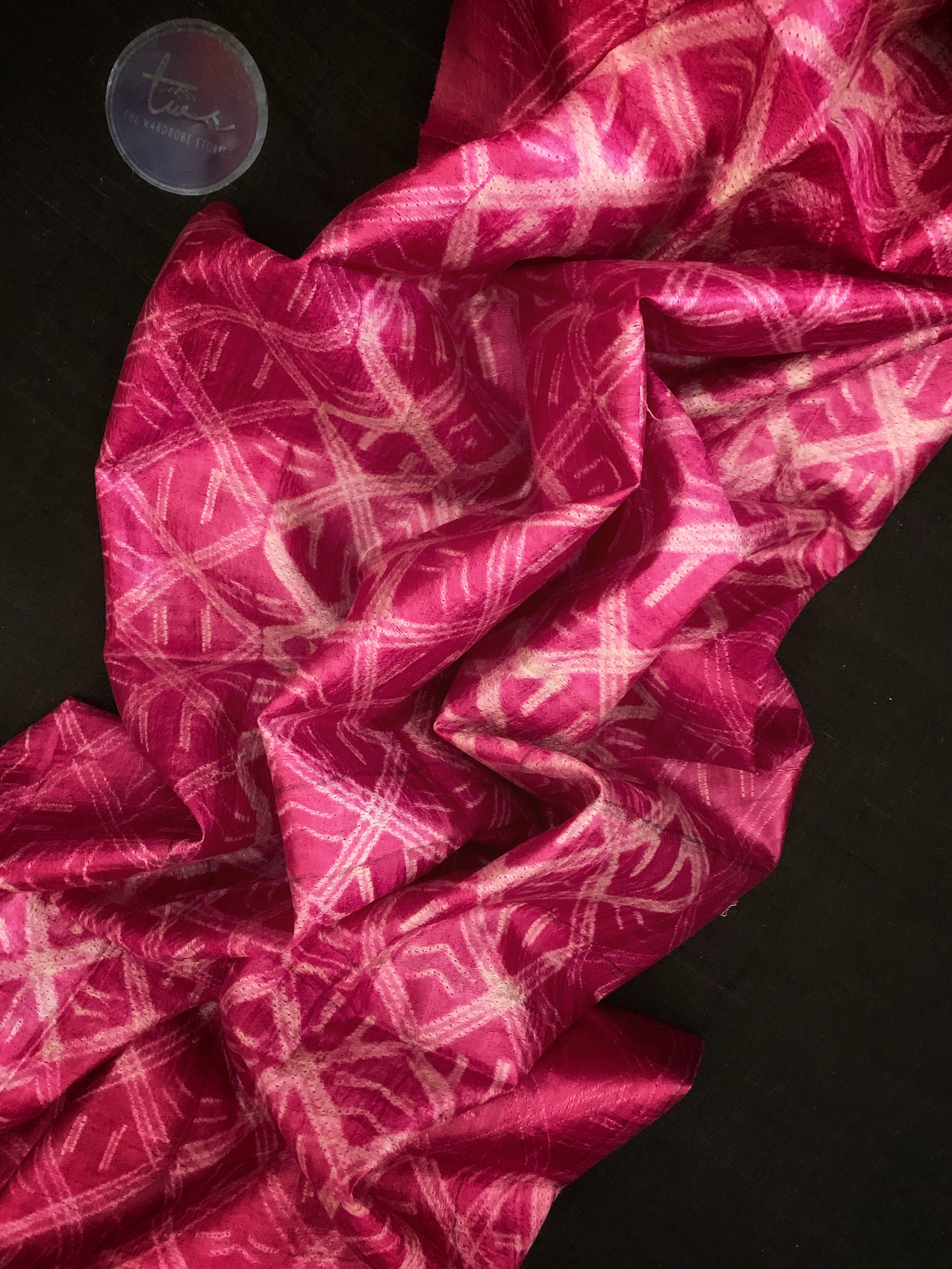Handwoven & Handmade Tussar Shibori Kurta Dupatta Set