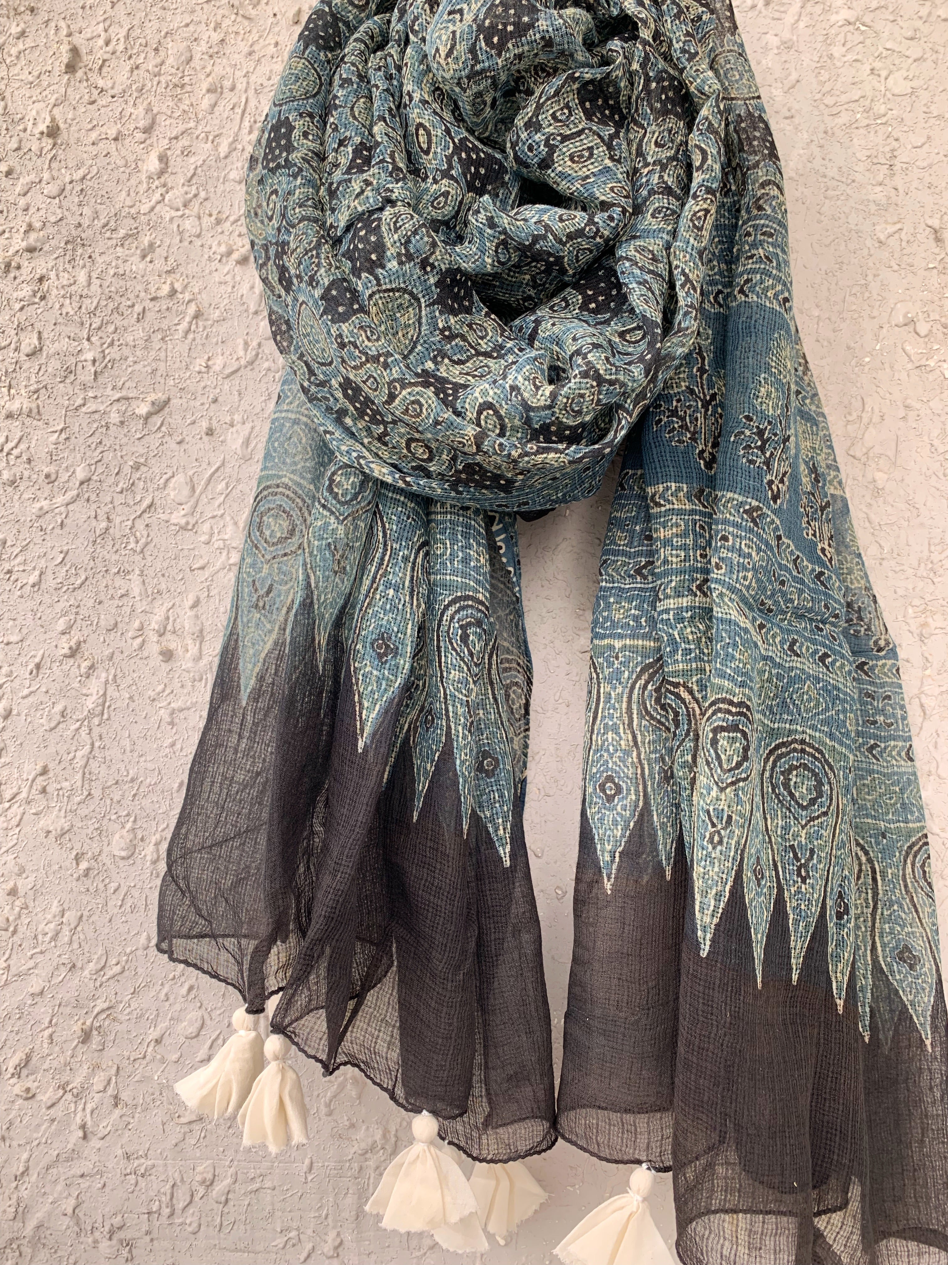 Handblock Ajrakh Kota Dupatta