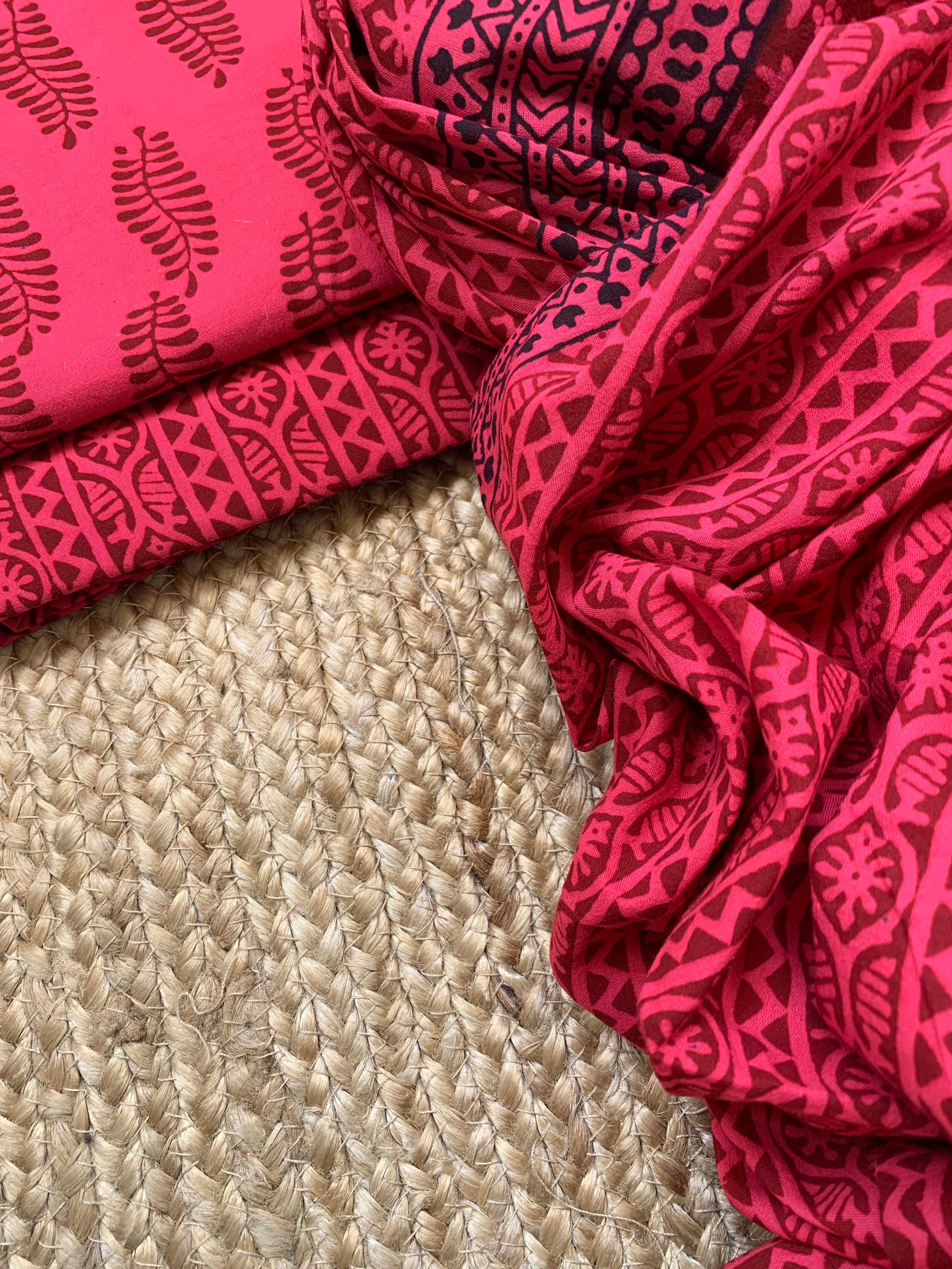 Natural Dyed Bagh Block Print Cotton Suit