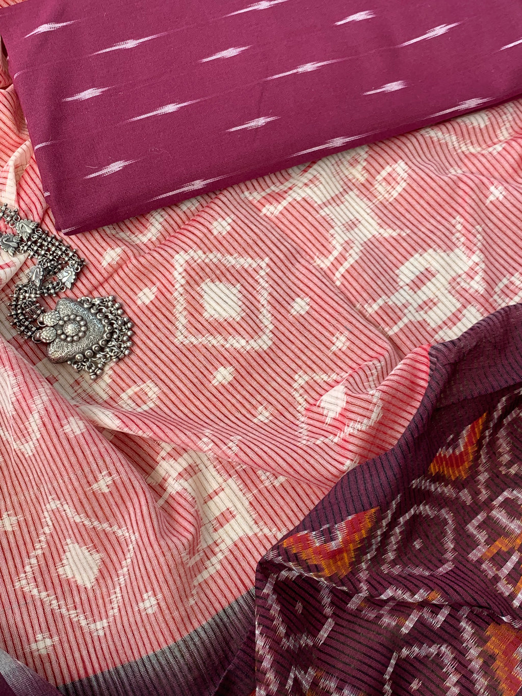 Ikat Weaving Kurta Dupatta Set