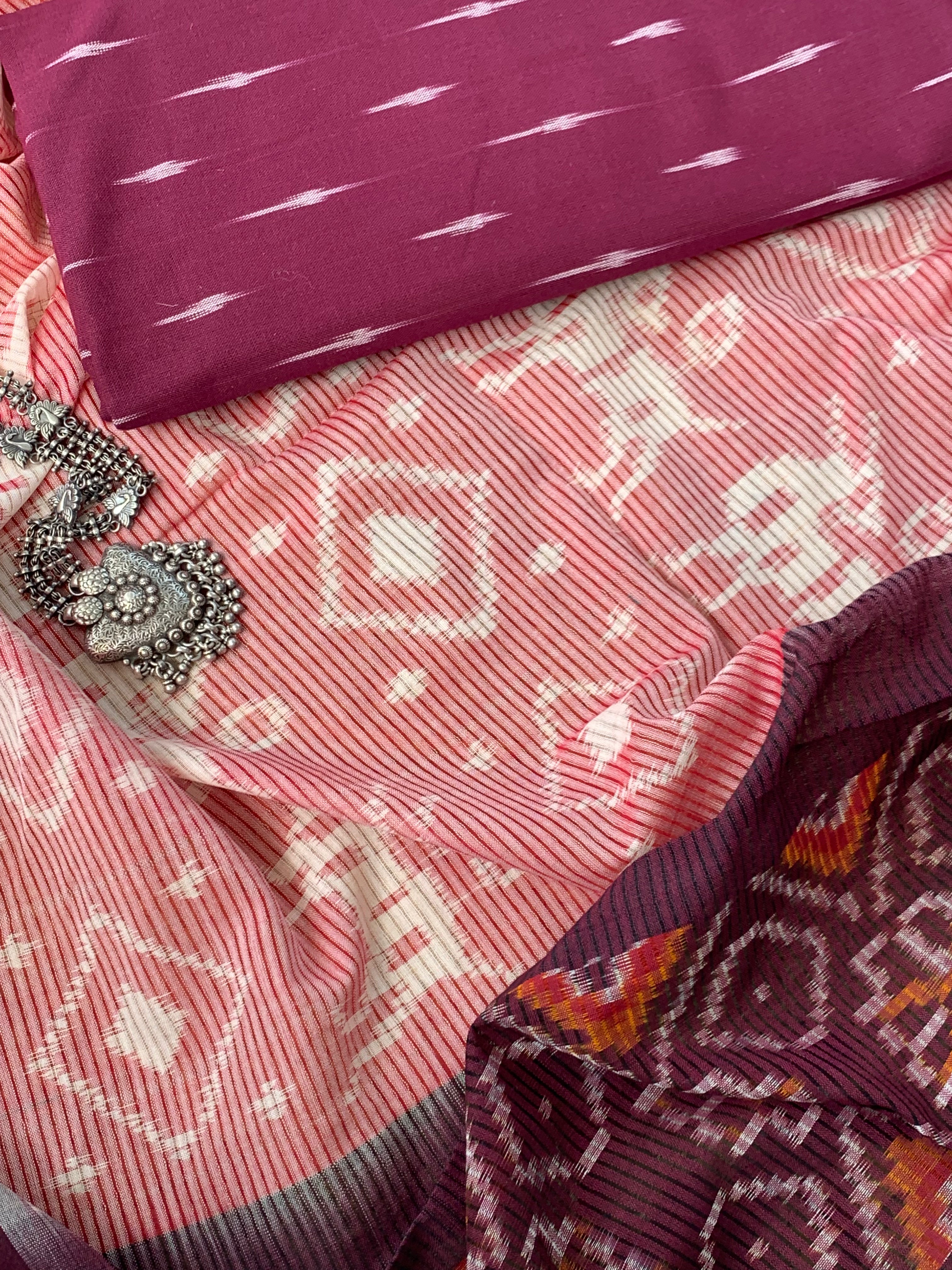 Ikat Weaving Kurta Dupatta Set