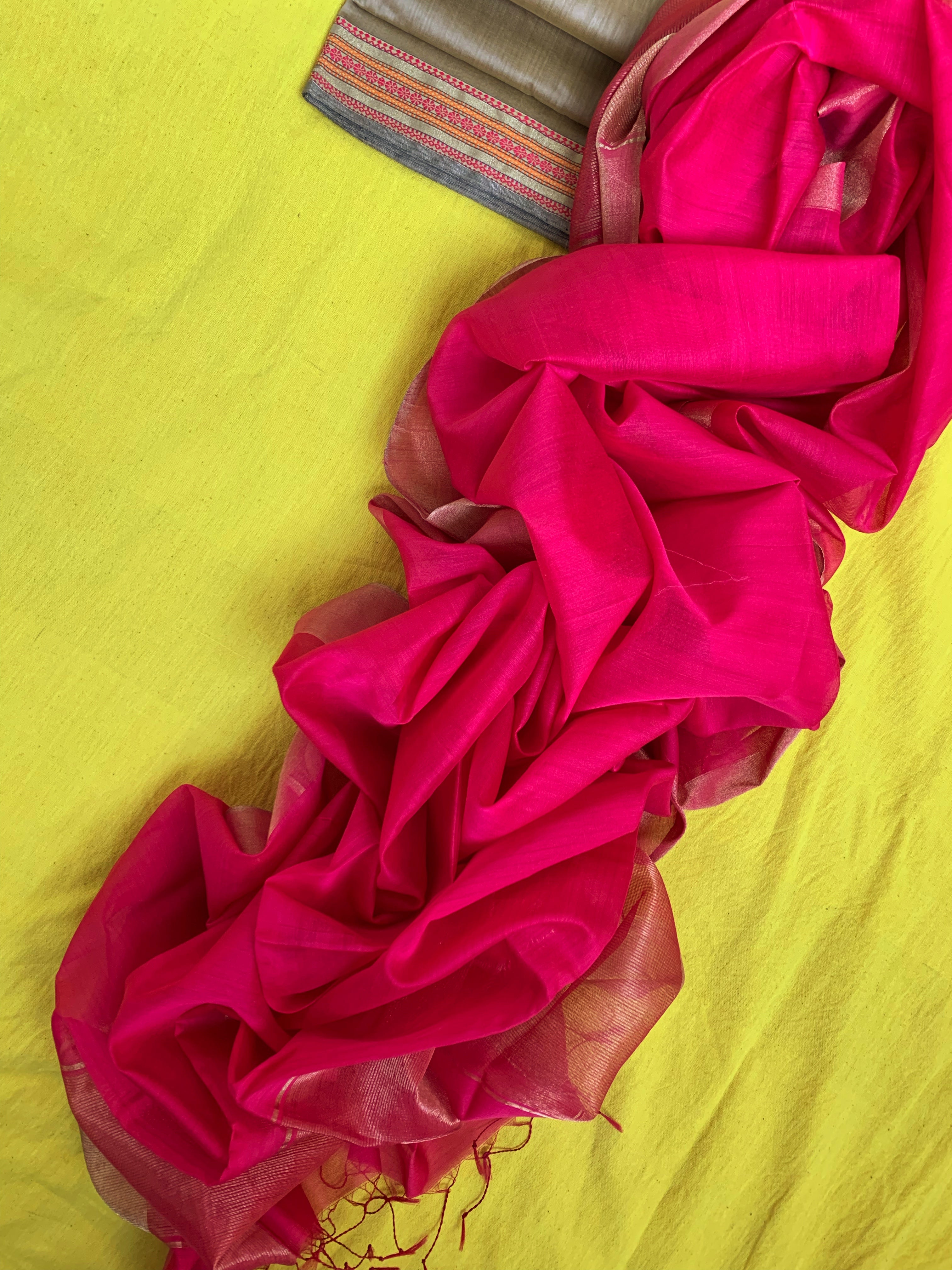 Handwoven Maheshwari Kurta dupatta set