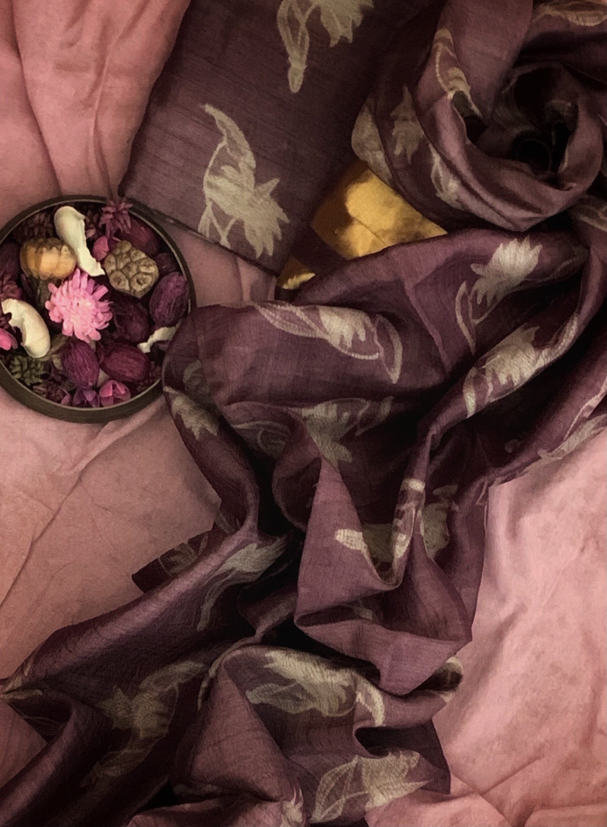 Handwoven & Handmade Tussar Shibori Kurta Dupatta Set