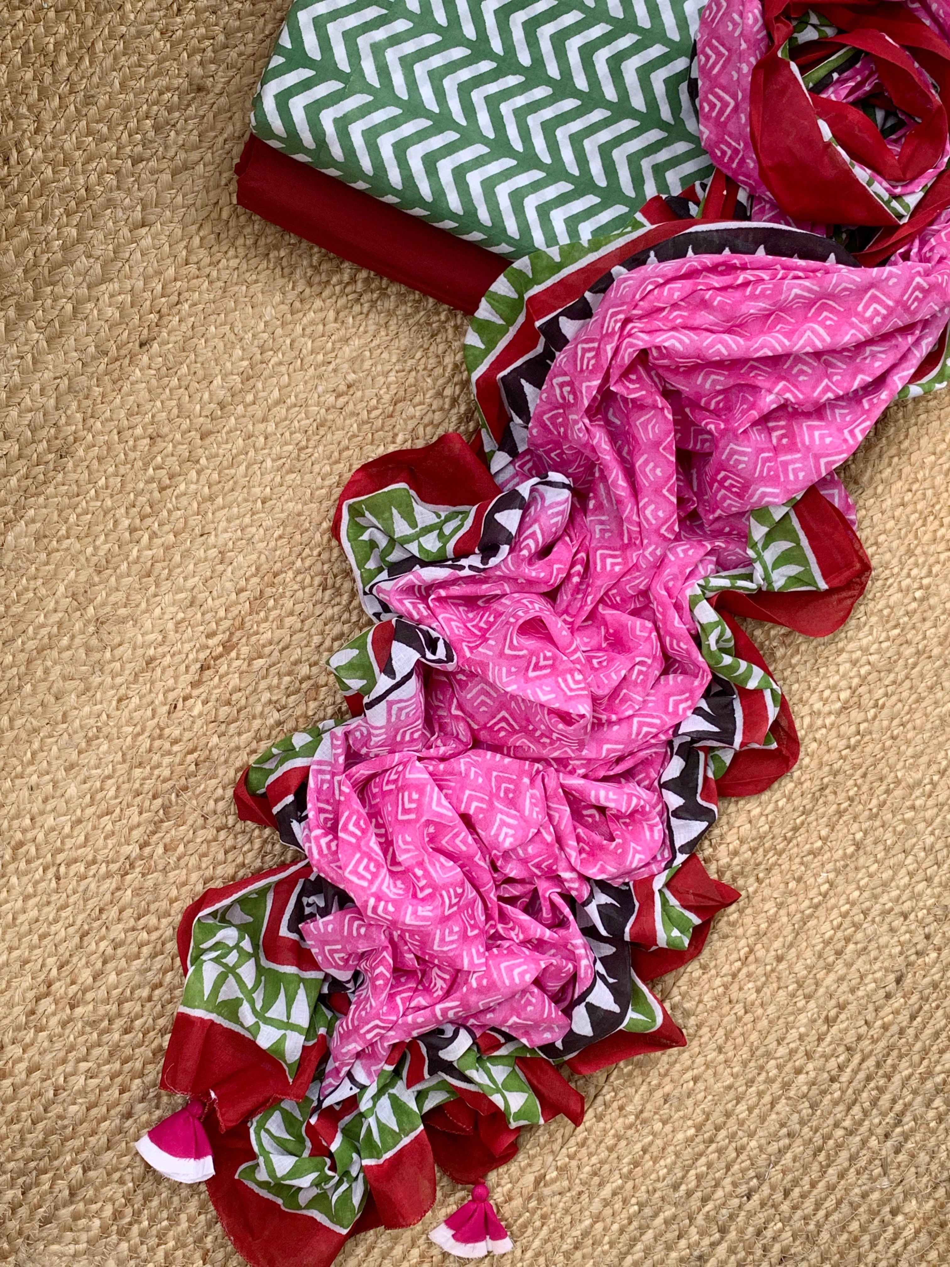 Handcrafted Cotton Kurta Dupatta set