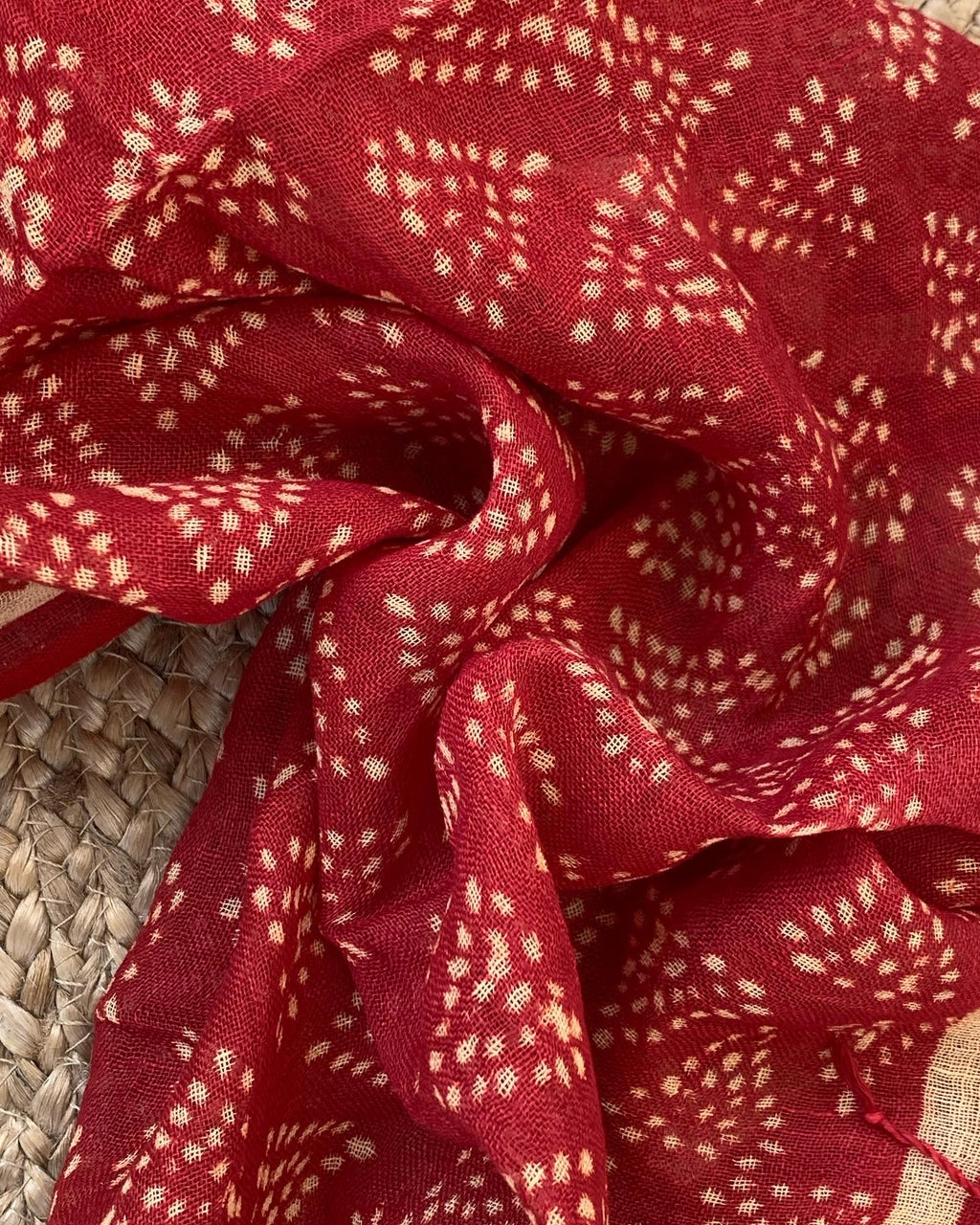 Handblock Linen Stole