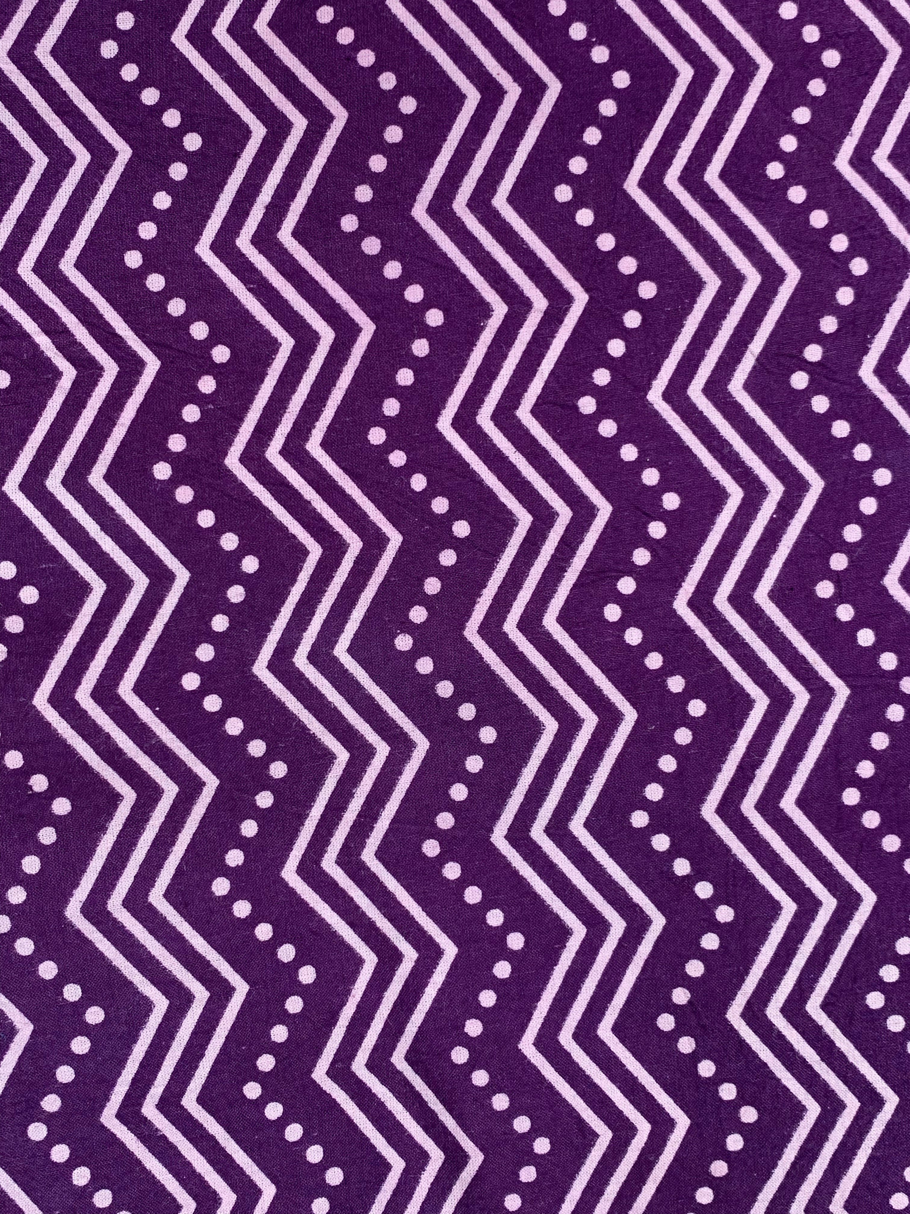 Hand Screen Print Kurta Bottom Set - Violet