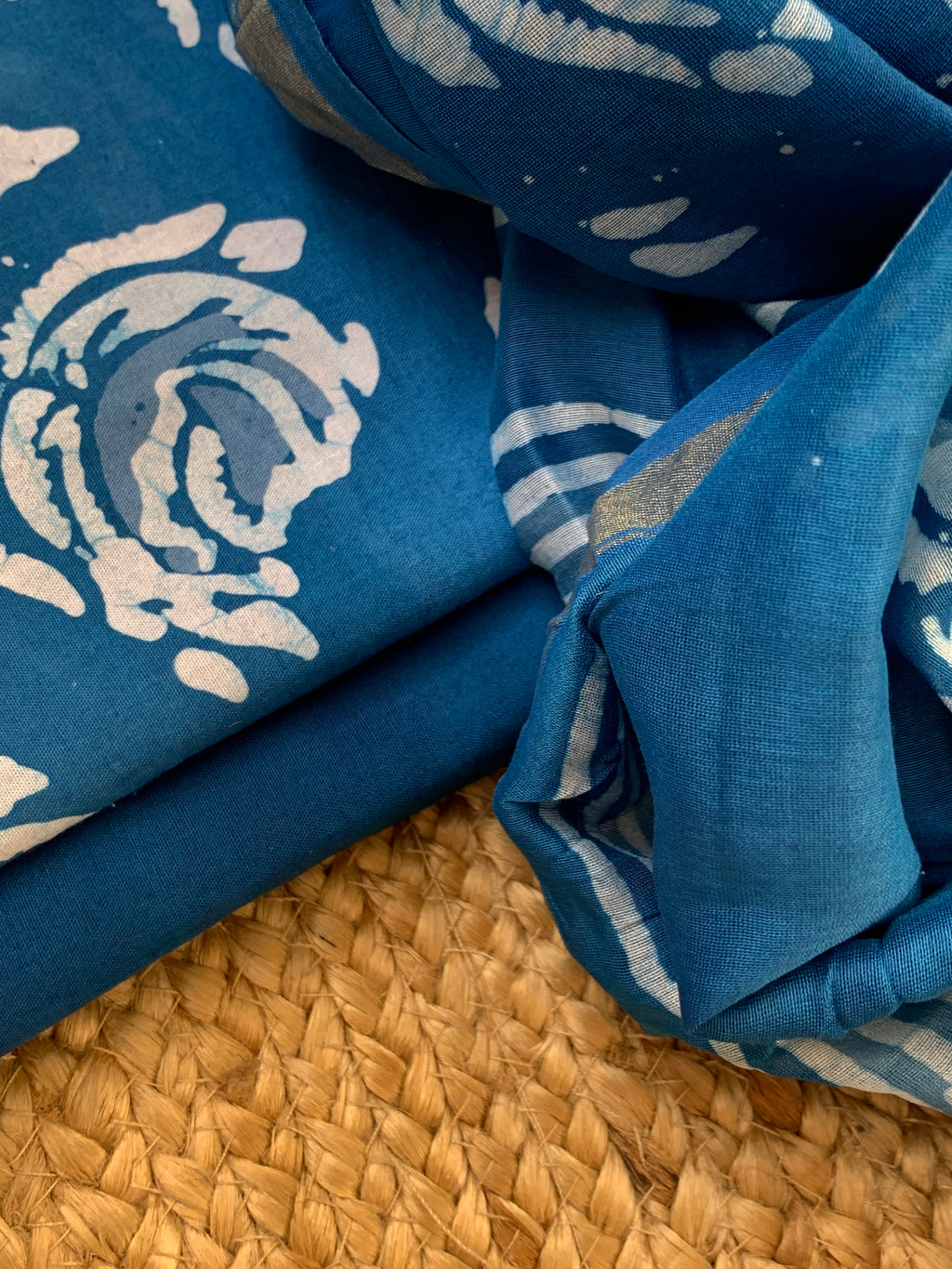 Handblock Batik Cotton Chanderi Suit