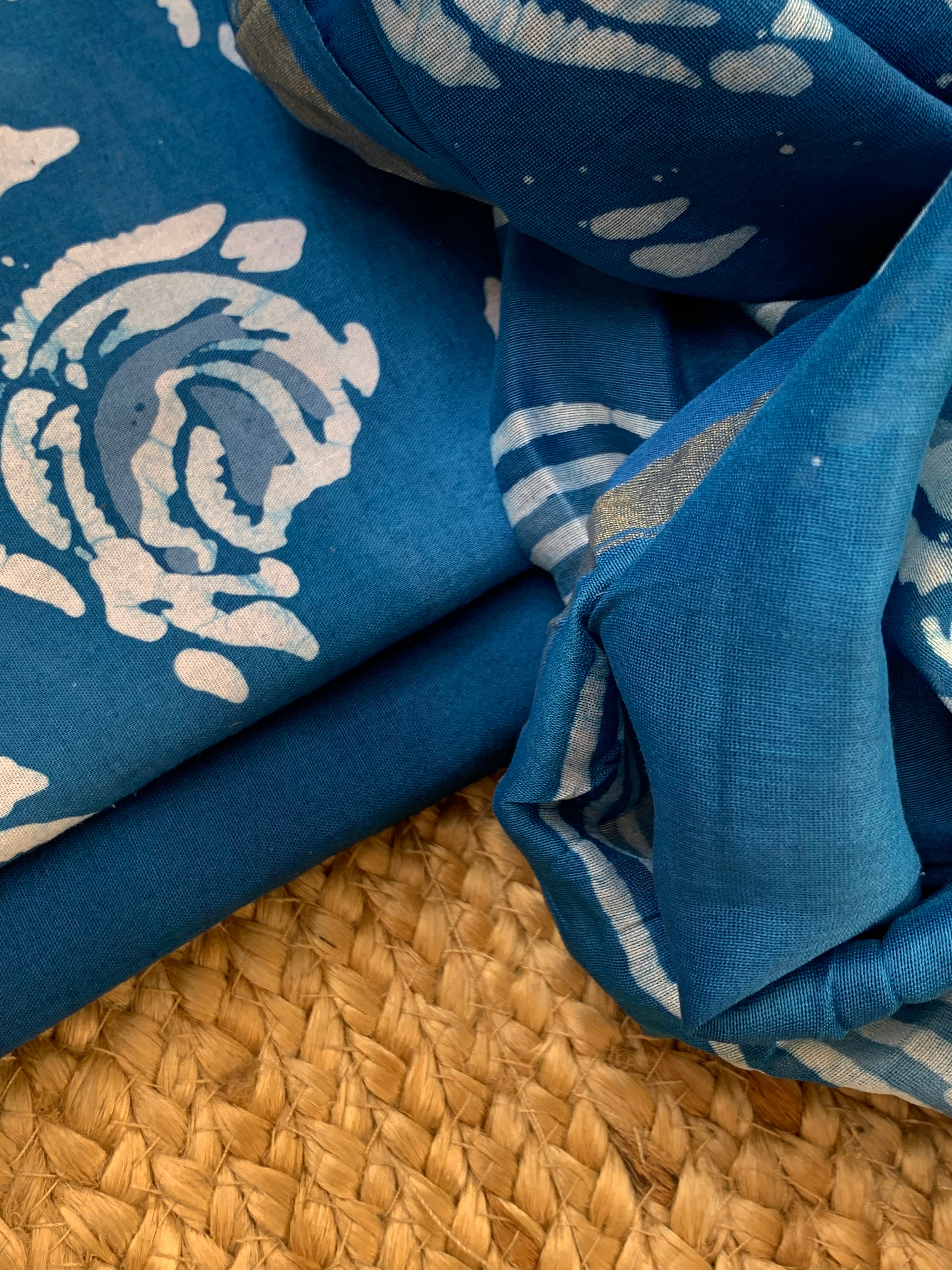 Handblock Batik Cotton Chanderi Suit