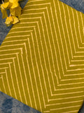 Hand Block Printed Azo free Dyed Cotton Fabric - Lime Green