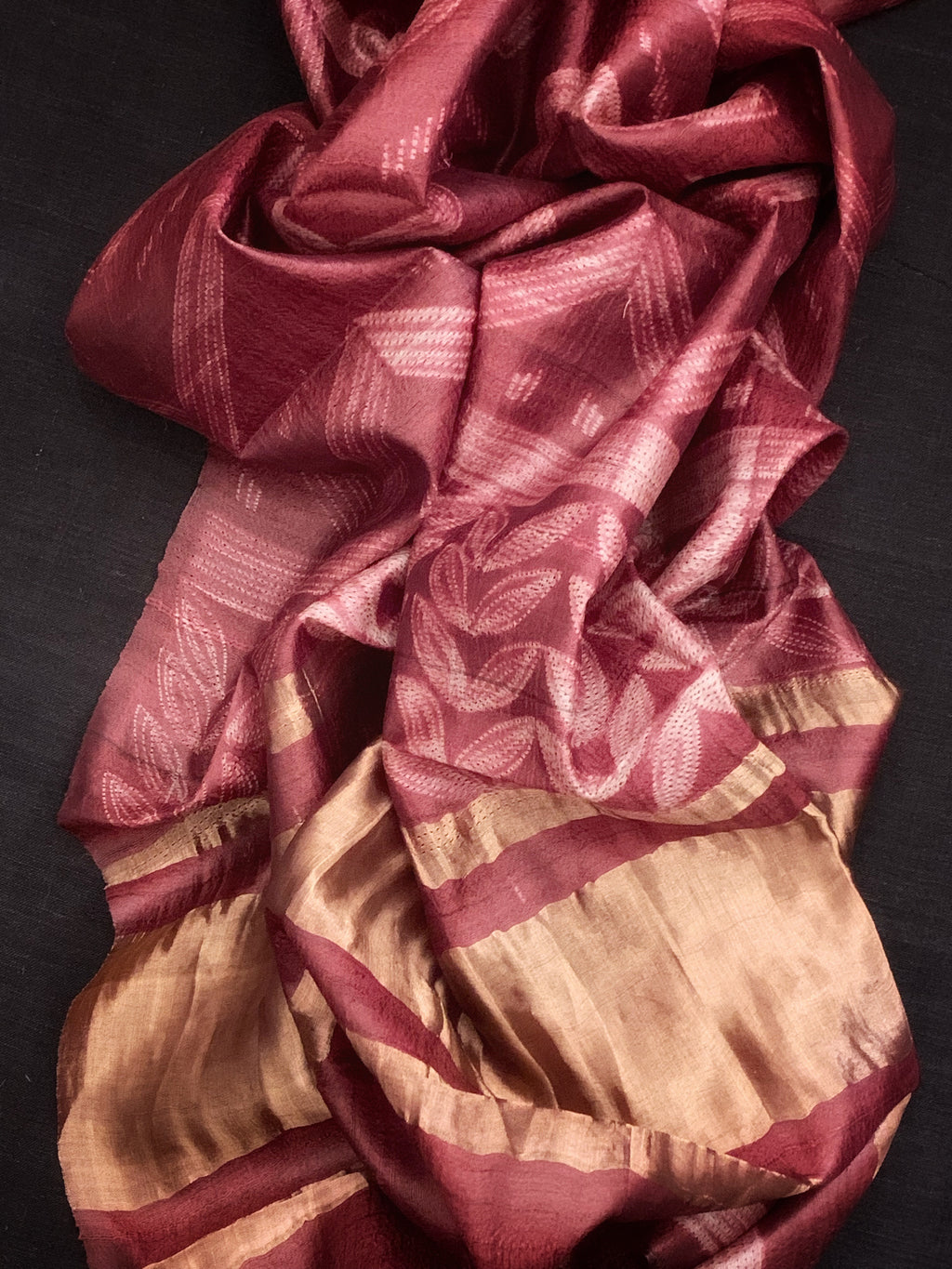 Handwoven & Handmade Tussar Shibori Kurta Dupatta Set