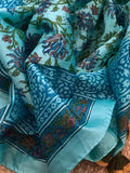 Blue Handcrafted Cotton Chanderi Suit