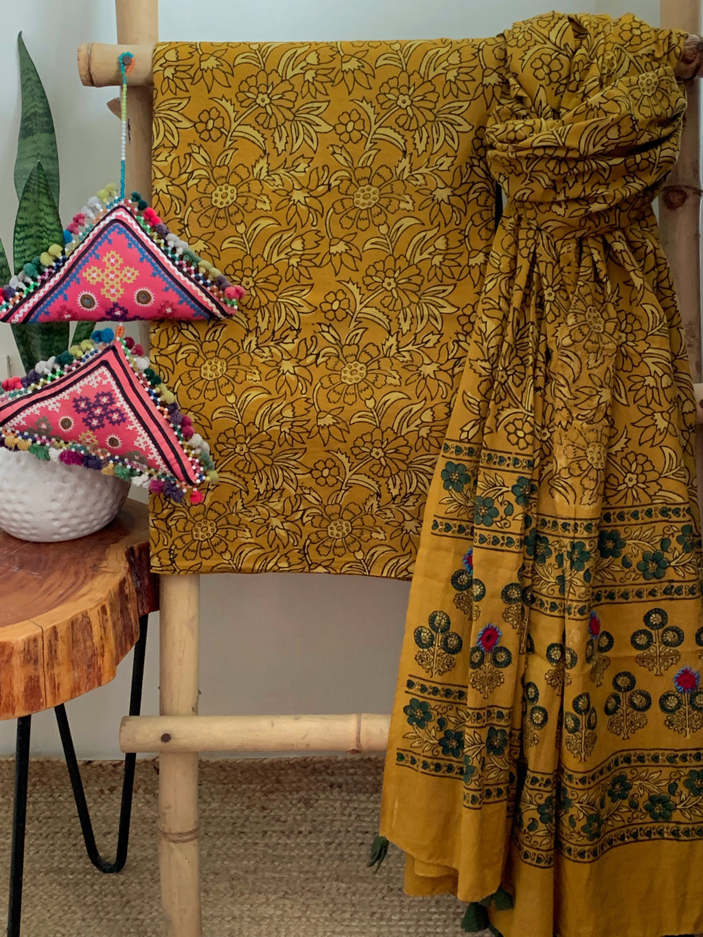 Handcrafted Ajrakh Kurta Dupatta set