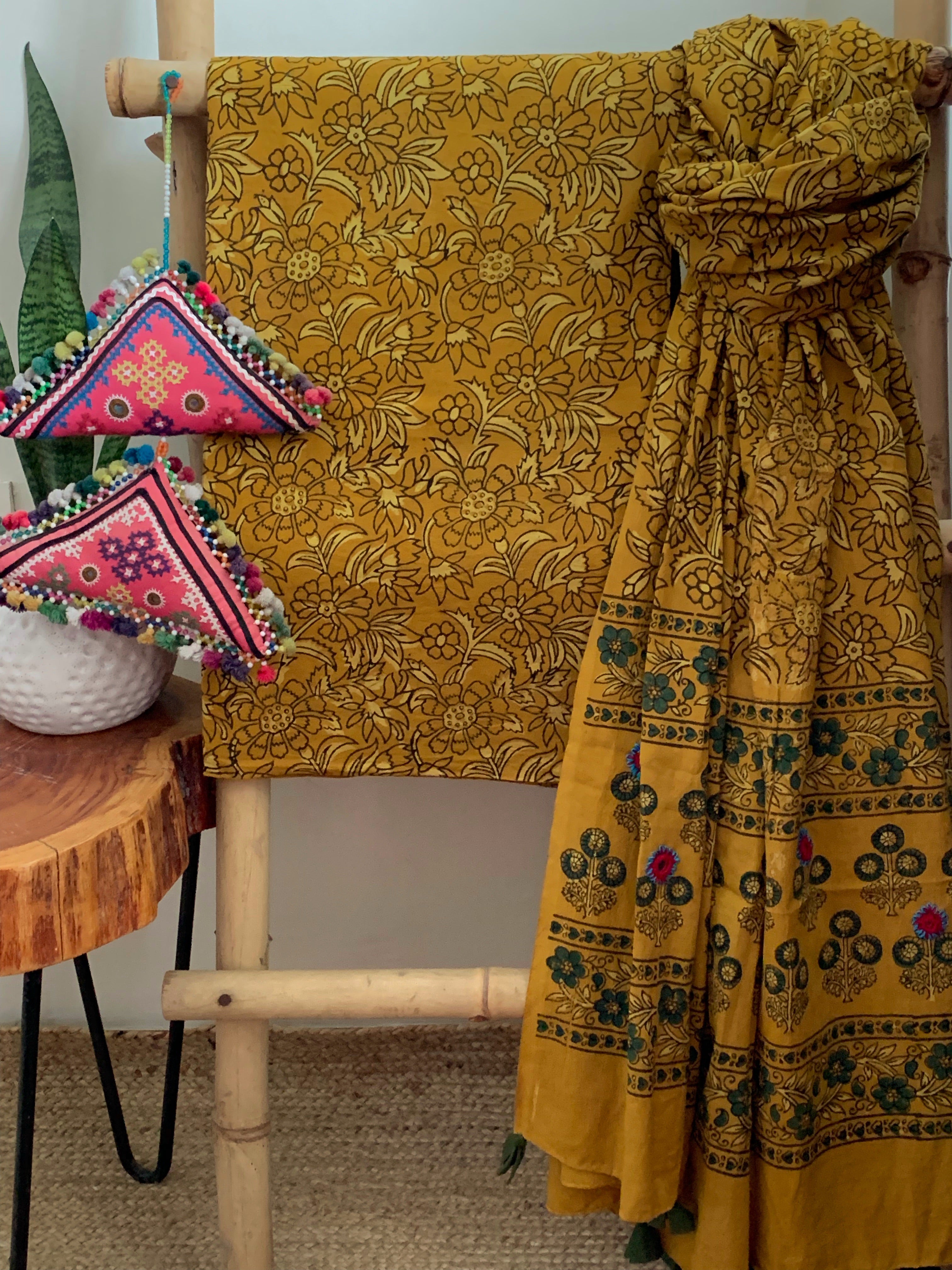 Handcrafted Ajrakh Kurta Dupatta set