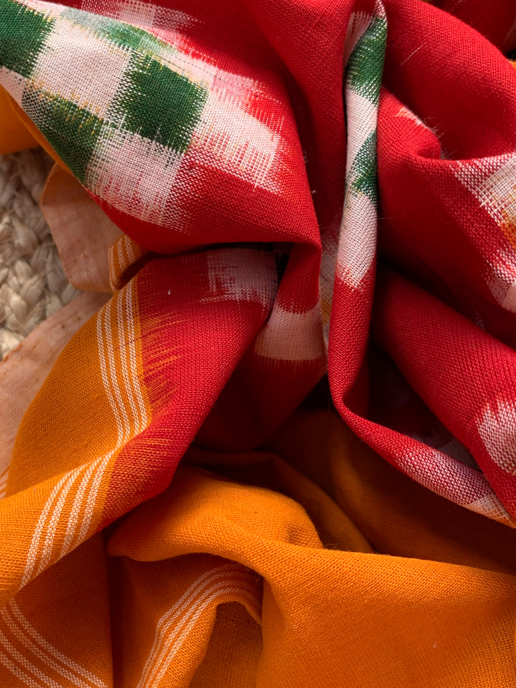 Handwoven Double Ikat Kurta  Dupatta set