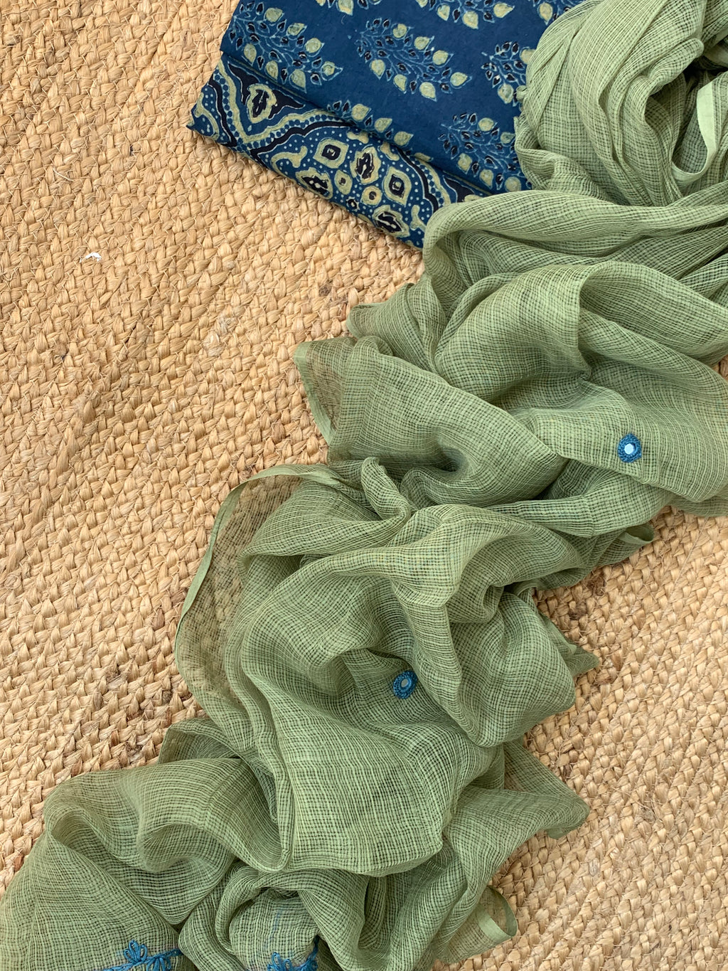 Natural Dyes Handcrafted Ajrakh Kota Suit